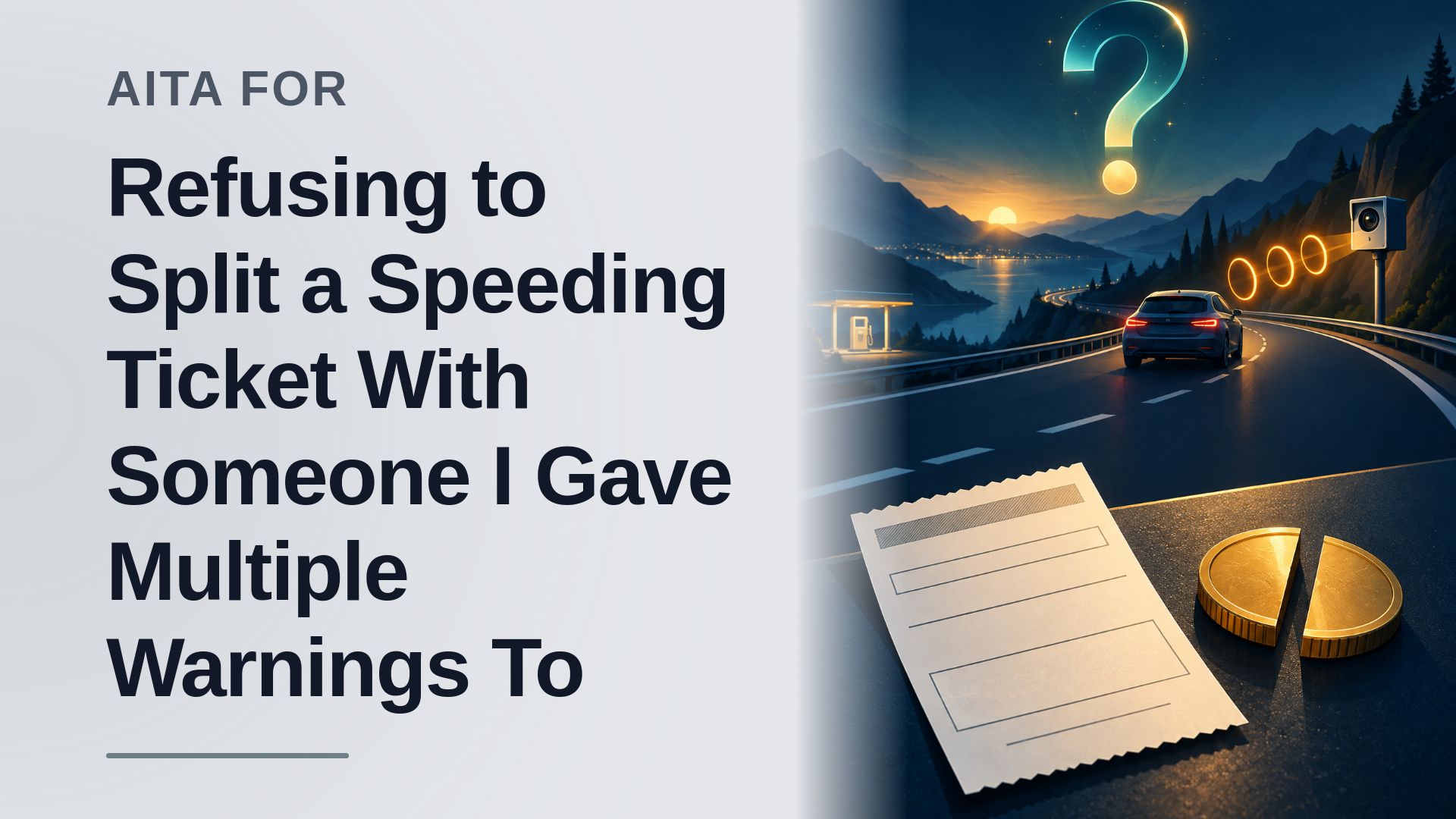The Guilt-Tripped Passenger Who Refused To Split A Speeding Ticket With A Lead-Footed Chauffeur