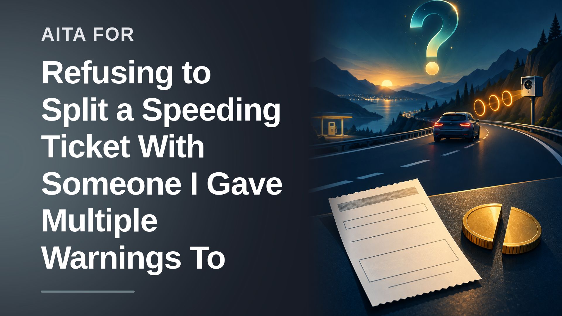 The Guilt-Tripped Passenger Who Refused To Split A Speeding Ticket With A Lead-Footed Chauffeur
