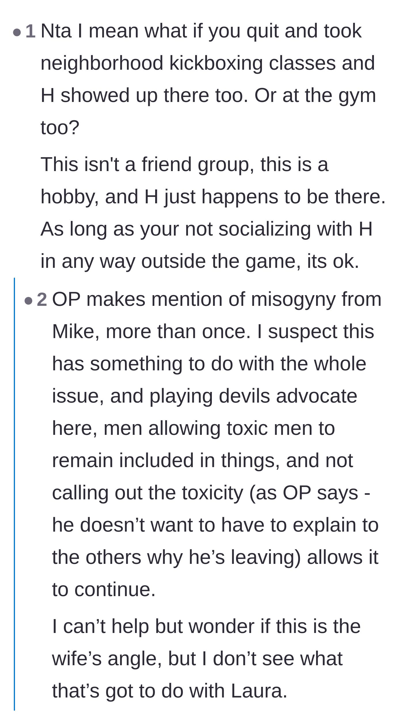 Comment thread 4 - Highlighting the critical difference between an active social circle and a compartmentalized online hobby group.