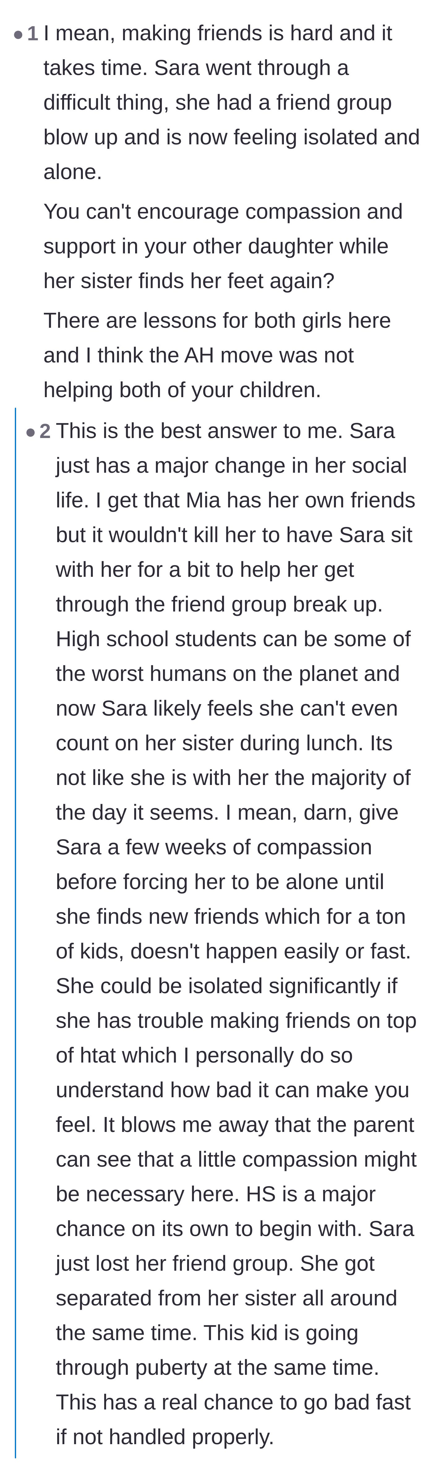 Comment thread 2 - A thread discussing the mom's lack of intervention and the need for compassion during a difficult time.