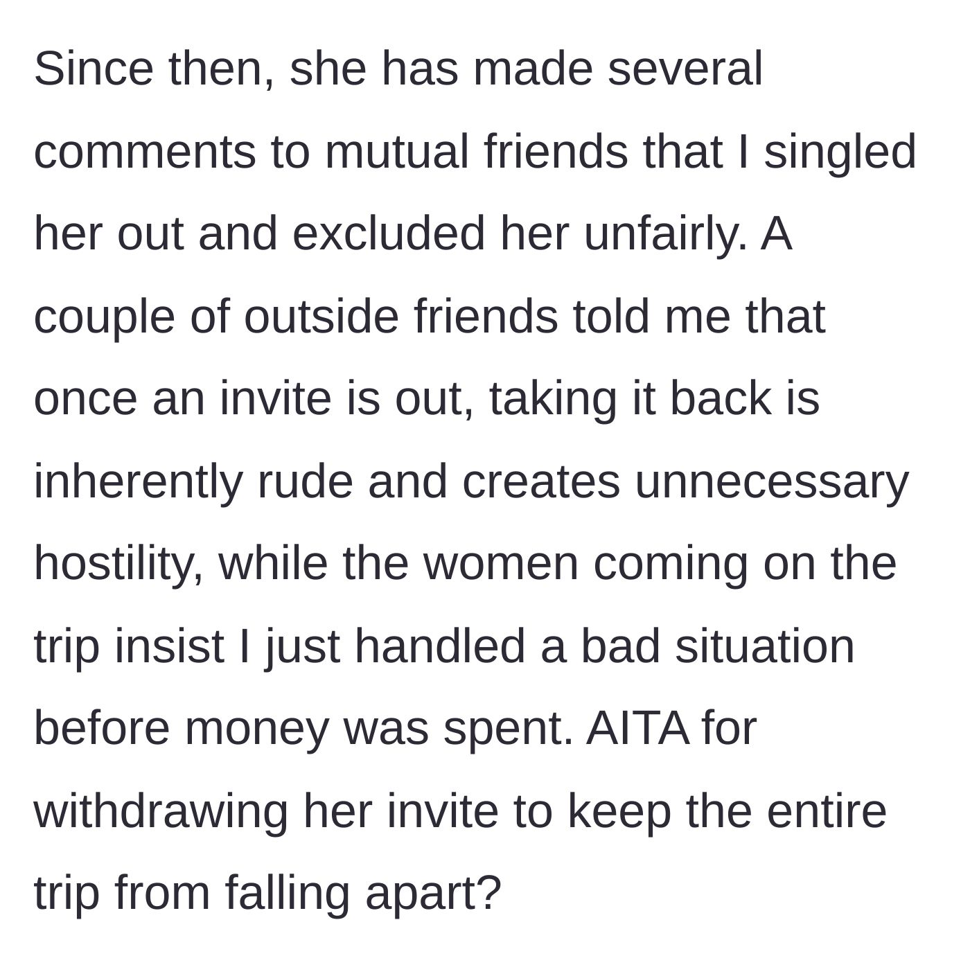 Story part 4 - Kelly launches a smear campaign to mutual friends, leaving the group divided over etiquette.