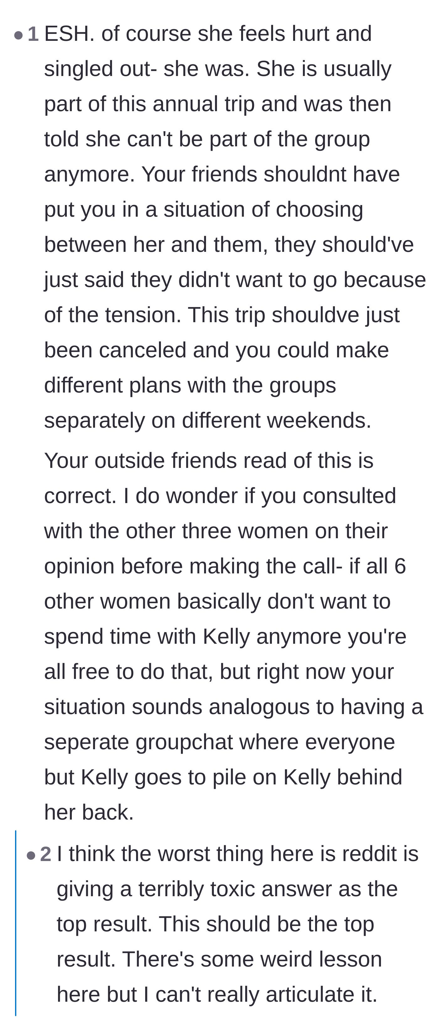 Comment thread 4 - Criticism of the other attendees for forcing the event organizer to make the tough call instead of handling it themselves.