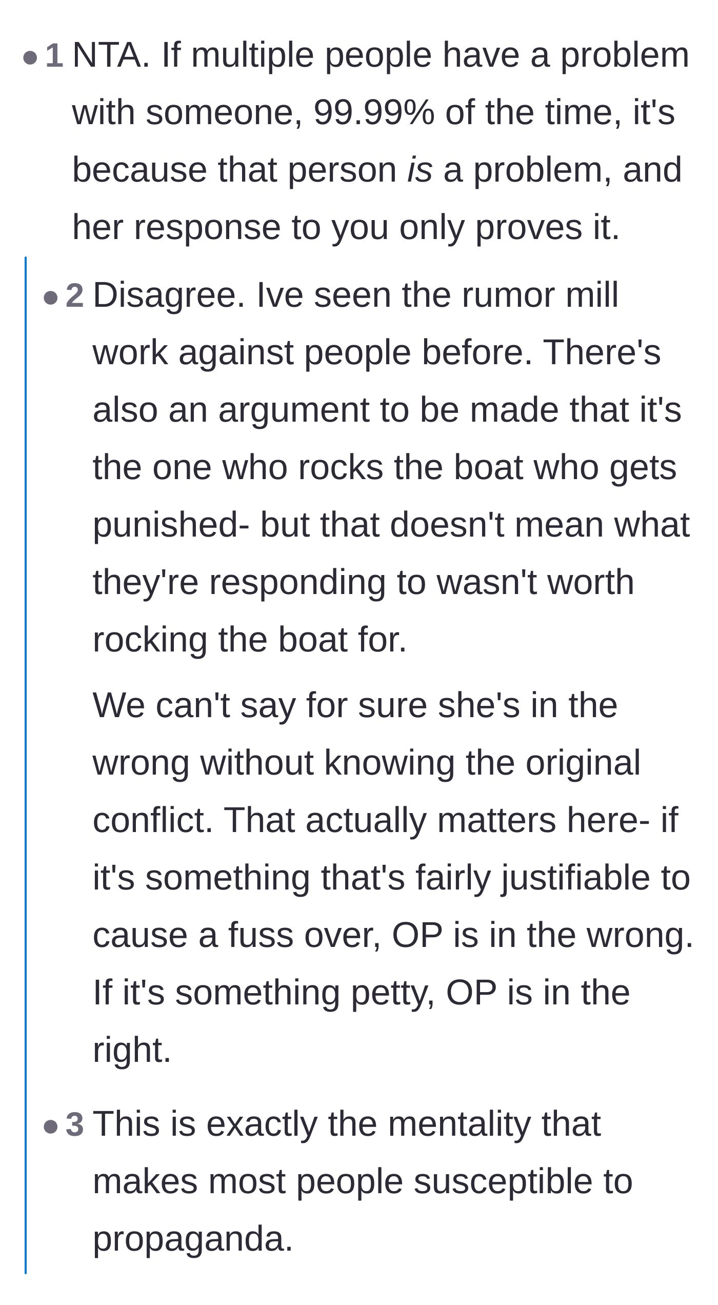 Comment thread 6 - A deep dive into whether a group disliking someone means that person is toxic, or if they are just the scapegoat.