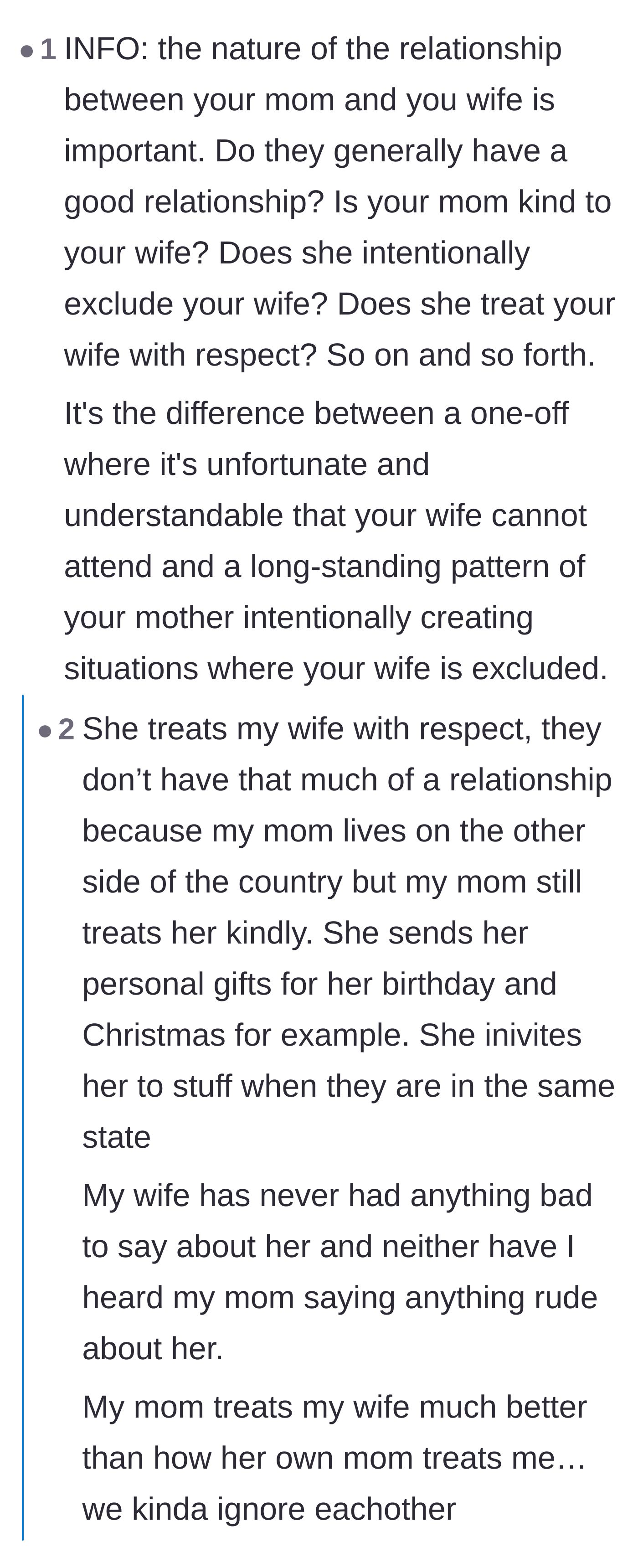 Comment thread 3 - A deep dive into the mother-in-law and wife's relationship, revealing the mother-in-law is actually very kind