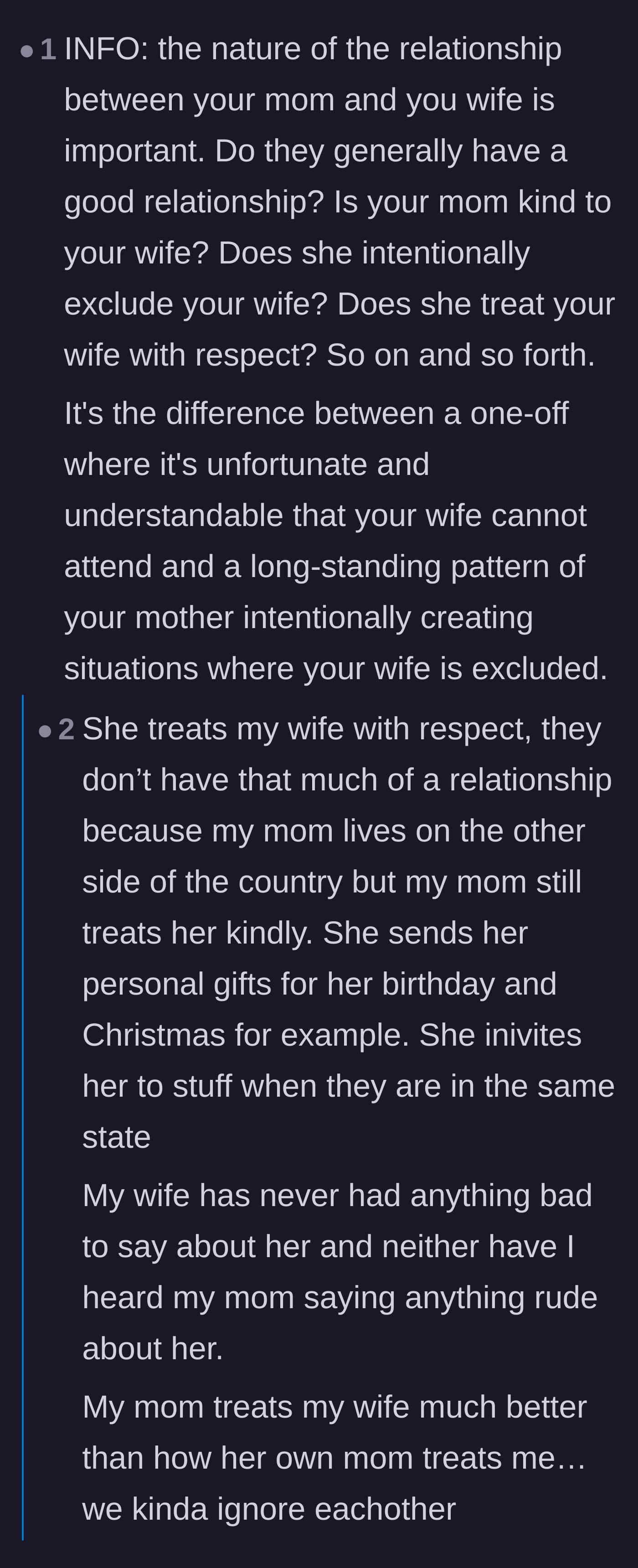 Comment thread 3 - A deep dive into the mother-in-law and wife's relationship, revealing the mother-in-law is actually very kind