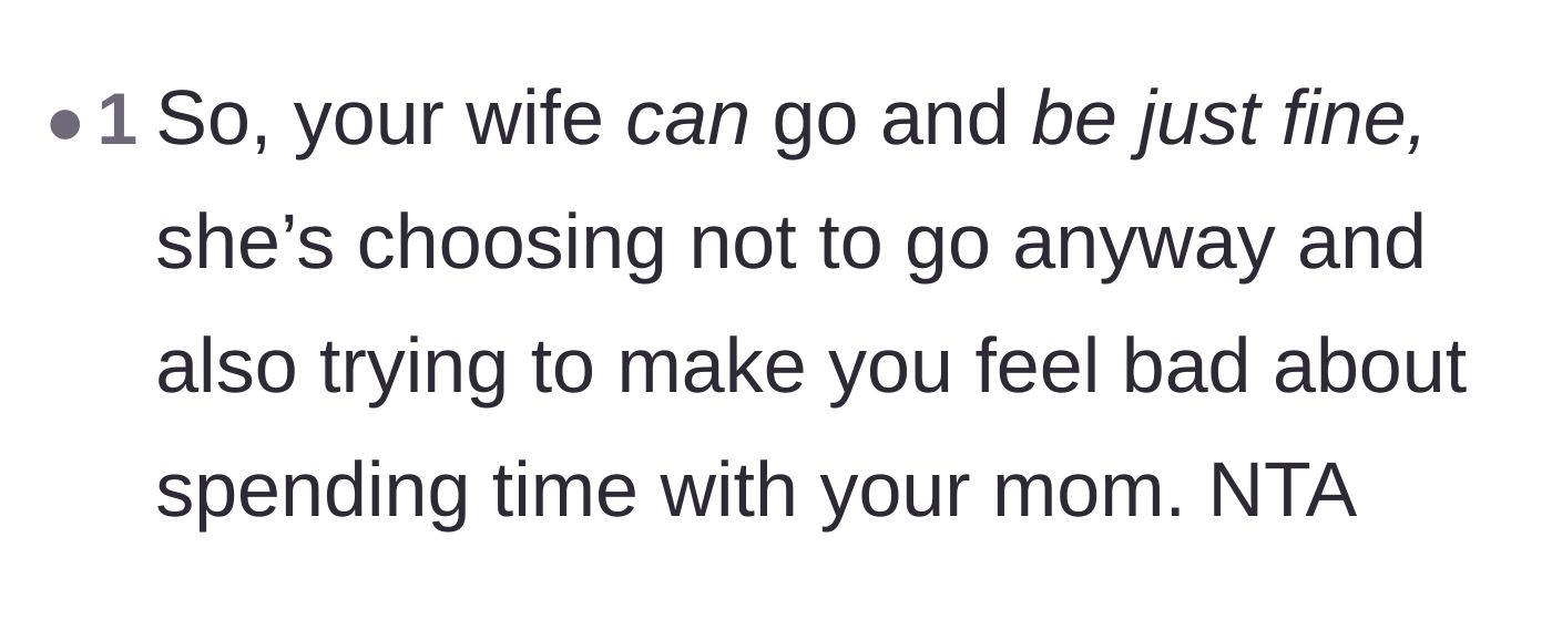 Comment thread 4 - A straightforward comment calling out the wife for intentionally guilt-tripping her husband