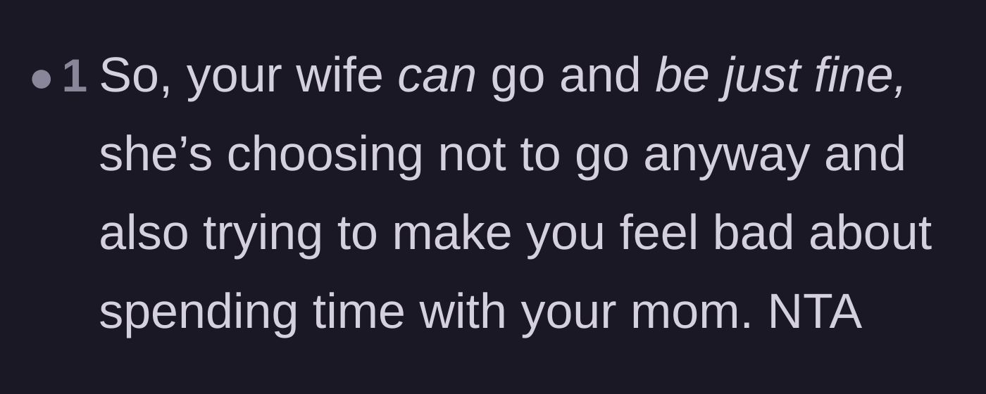 Comment thread 4 - A straightforward comment calling out the wife for intentionally guilt-tripping her husband