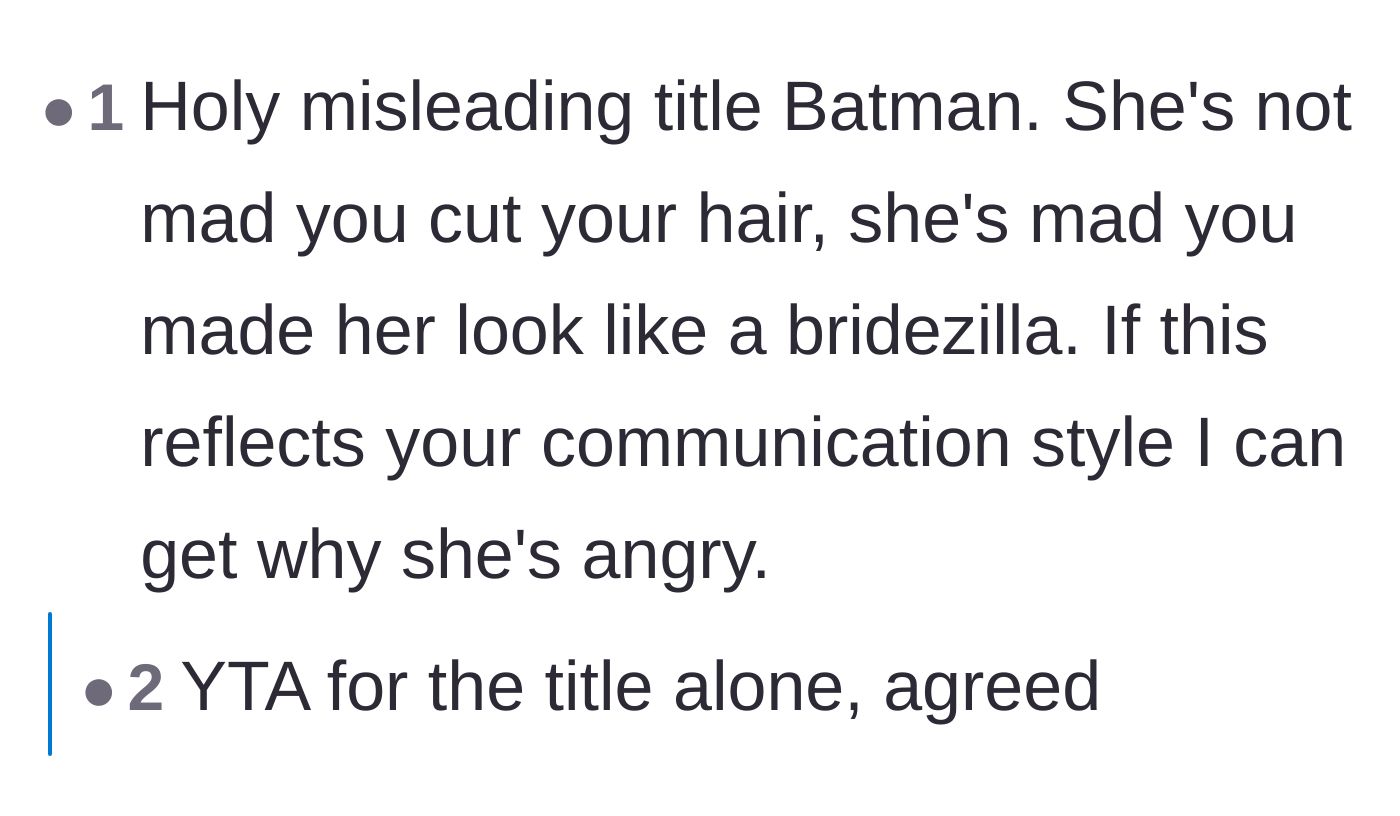 Comment thread 2 - Commenters criticizing the bridesmaid's misleading phrasing and suggesting her careless communication style caused the devastating rift.