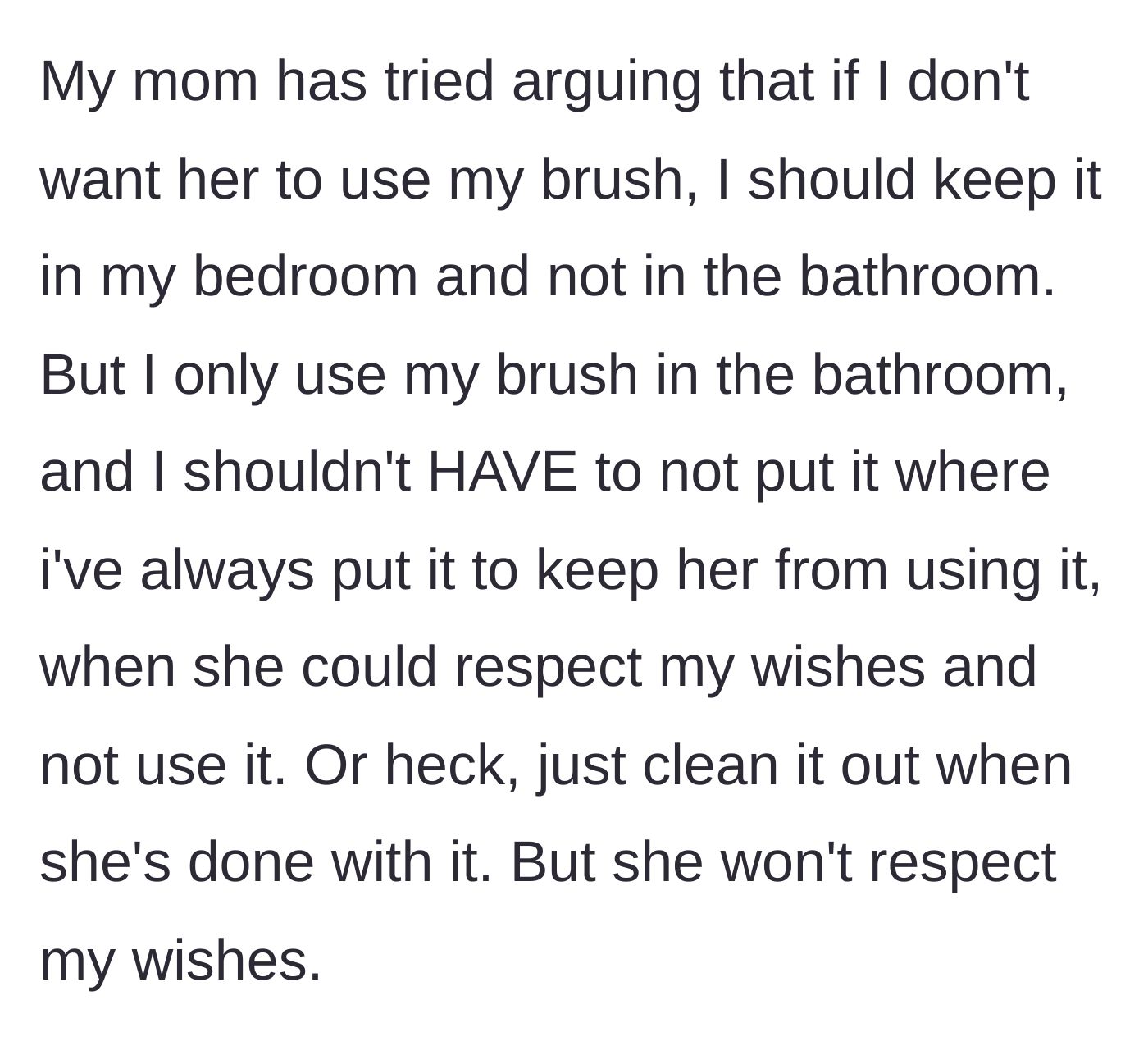 Story part 4 - Two people arguing in a hallway outside a bathroom, one pointing indignantly towards a bedroom.