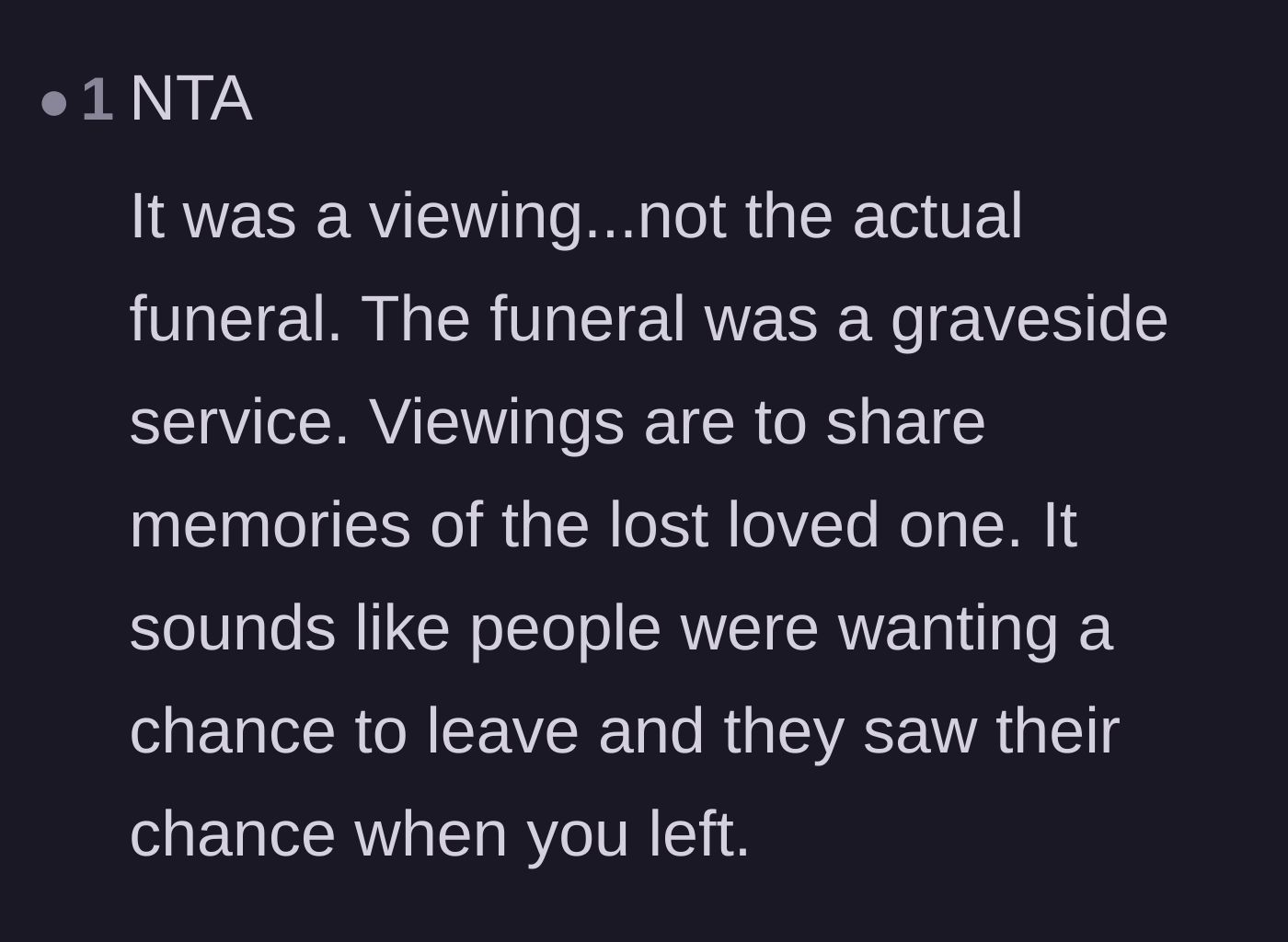 Comment thread 5 - Clarifying the difference between the viewing and the actual graveside funeral service.