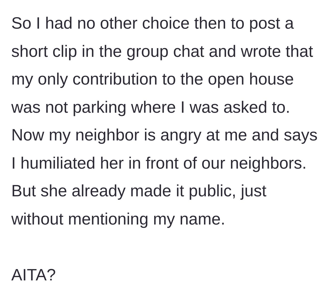 Story part 8 - The main character posts the video in the group chat, clearing their name, which angers the embarrassed neighbor.