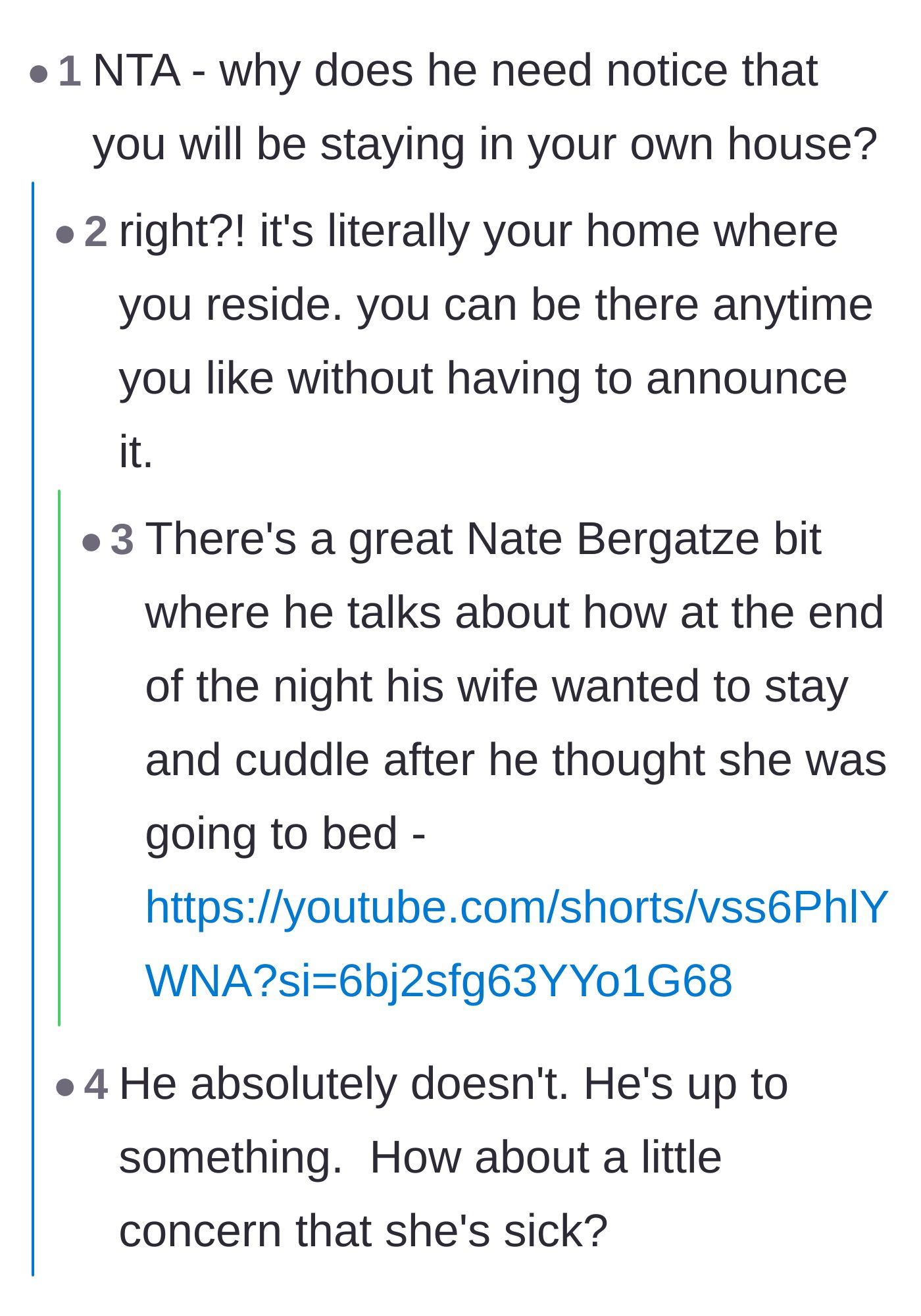 Comment thread 3 - Pointing out the absurdity of needing to give notice to exist in your own home.