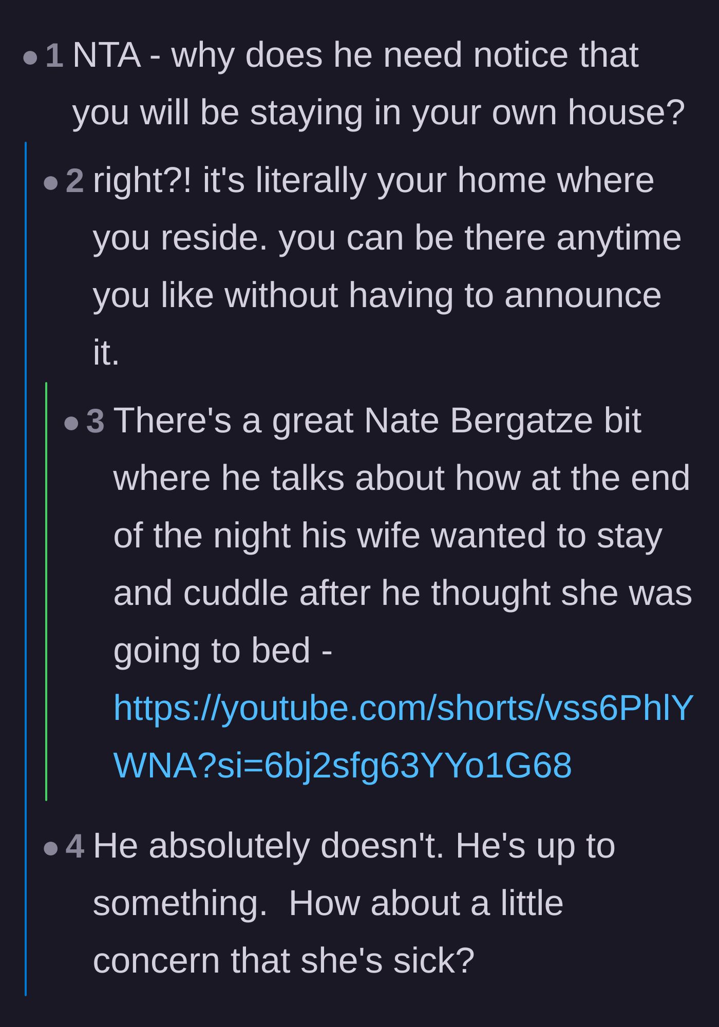 Comment thread 3 - Pointing out the absurdity of needing to give notice to exist in your own home.