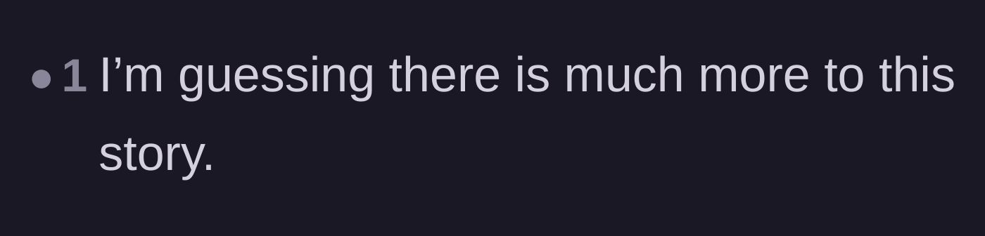 Comment thread 3 - A short comment guessing there is a hidden backstory to the dramatic reaction.