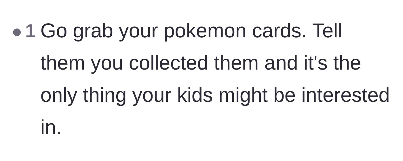 Comment thread 2 - A suggestion to use the kids' interest as a convenient excuse to rescue the remaining cards.