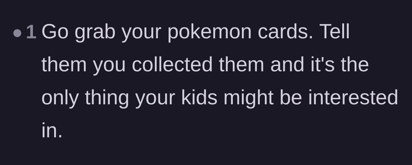Comment thread 2 - A suggestion to use the kids' interest as a convenient excuse to rescue the remaining cards.