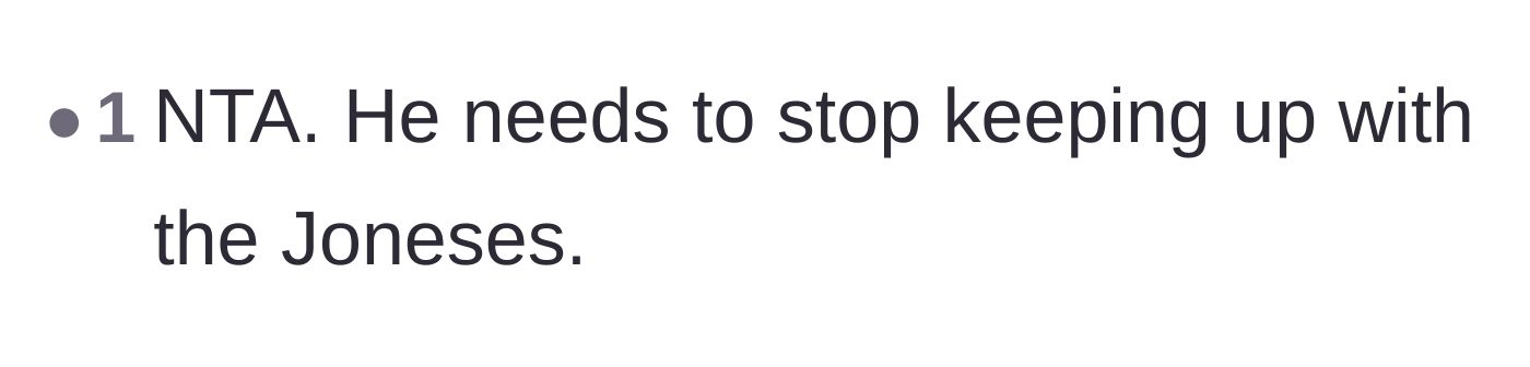 Comment thread 4 - A straightforward verdict telling the son to stop trying to impress his neighbors