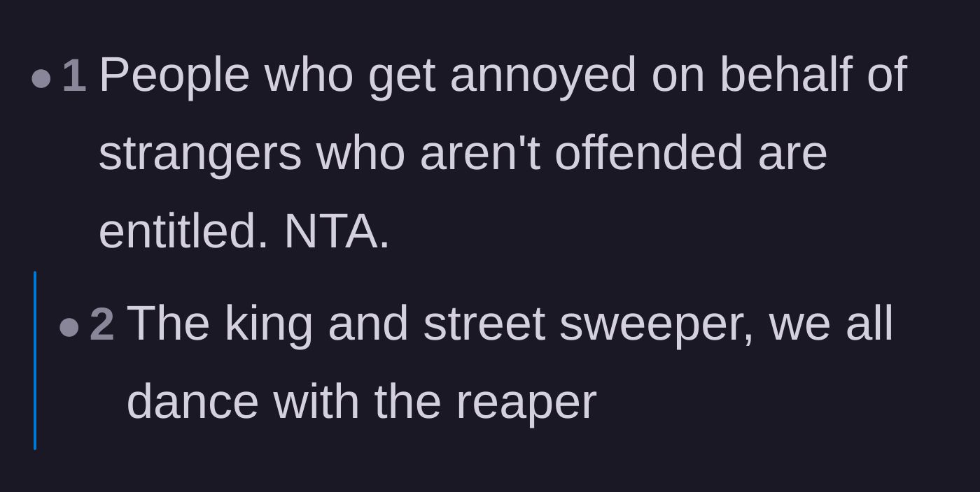 Comment thread 3 - Calling out the entitlement of getting offended on behalf of someone else.