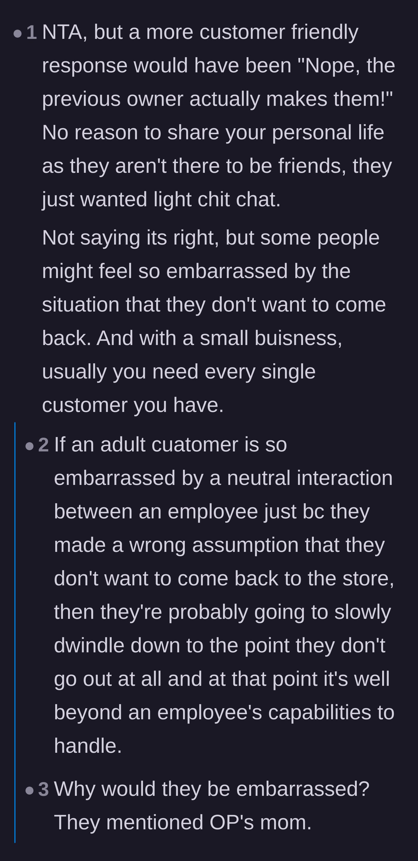 Comment thread 5 - A philosophical debate on corporate customer service versus human authenticity.