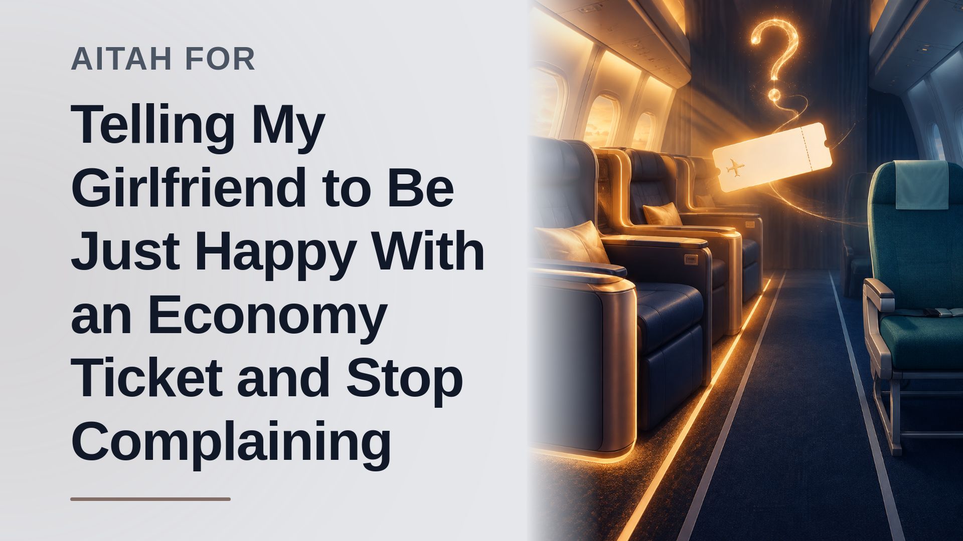 The Pragmatic Boyfriend Who Refused To Coddle His Entitled Partner Over A Free Flight