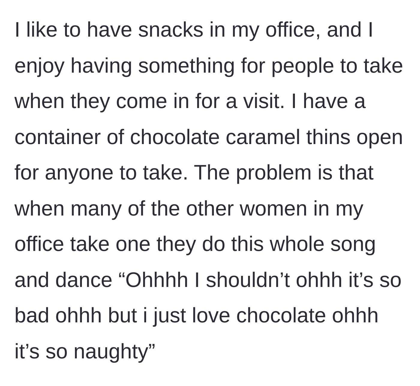 Story part 1 - A jar of chocolate caramel thins sitting peacefully on an office desk.