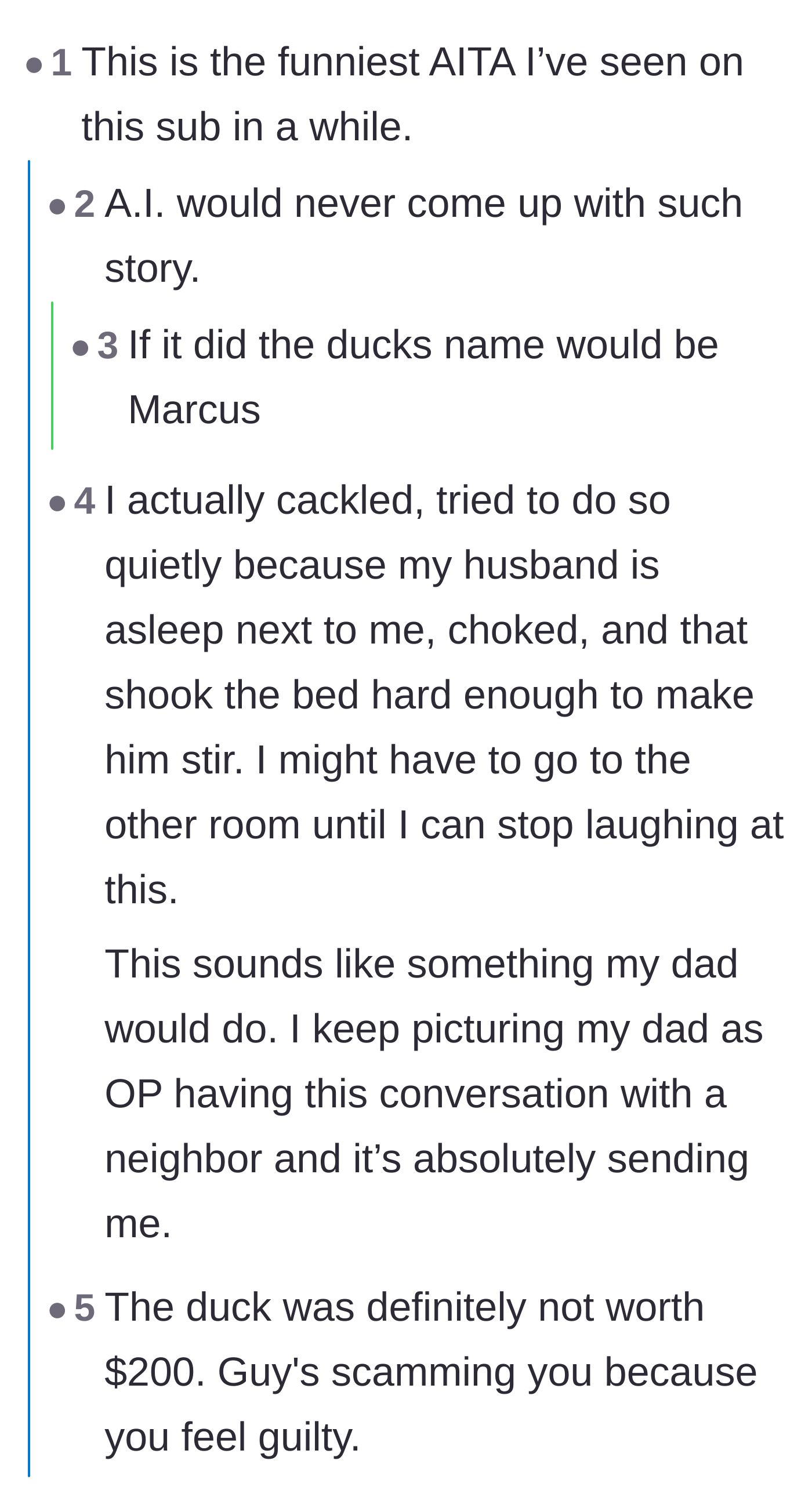 Comment thread 1 - Readers laughing at the absurdity of the story and mocking typical Reddit writing patterns
