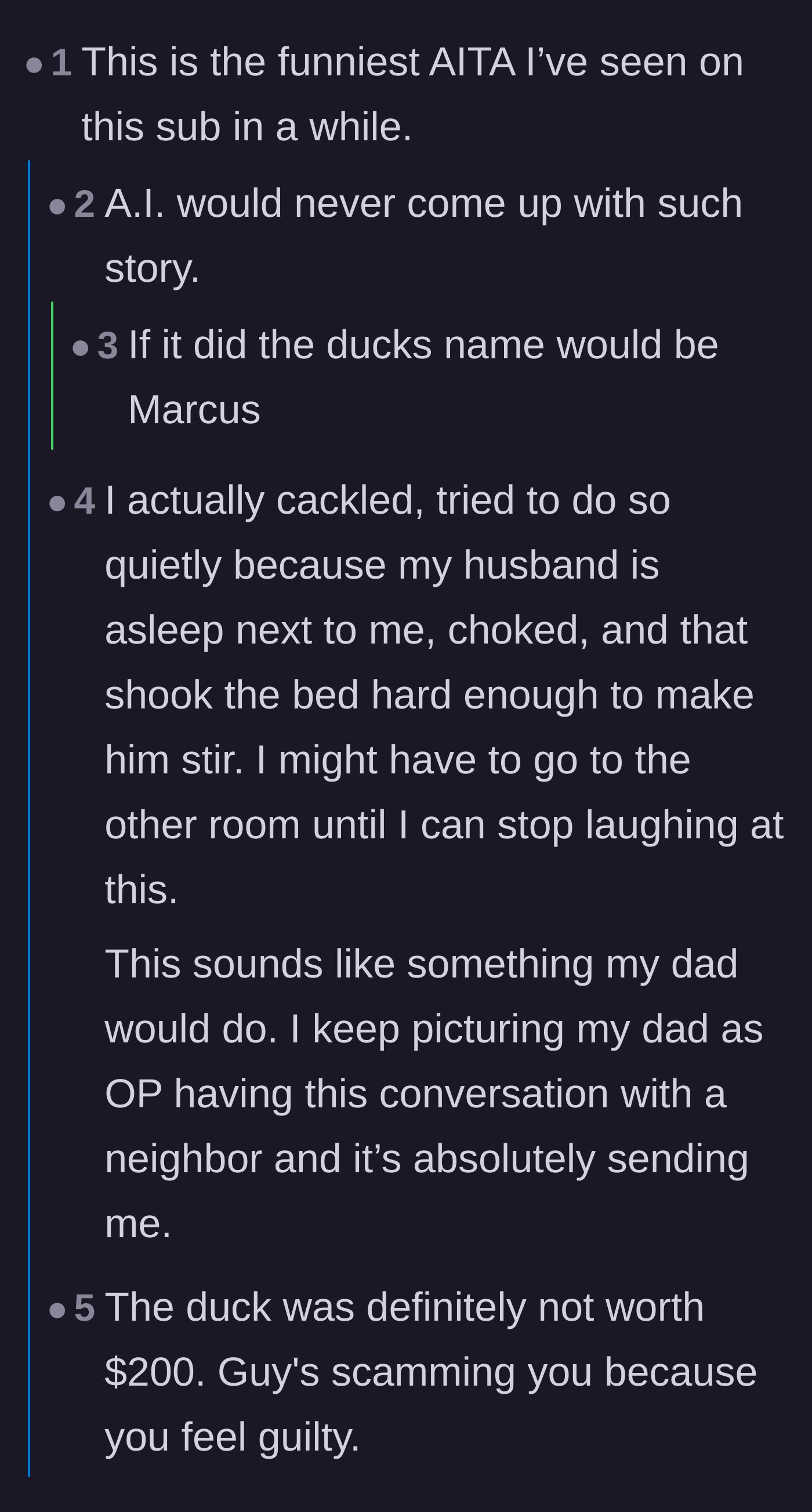 Comment thread 1 - Readers laughing at the absurdity of the story and mocking typical Reddit writing patterns