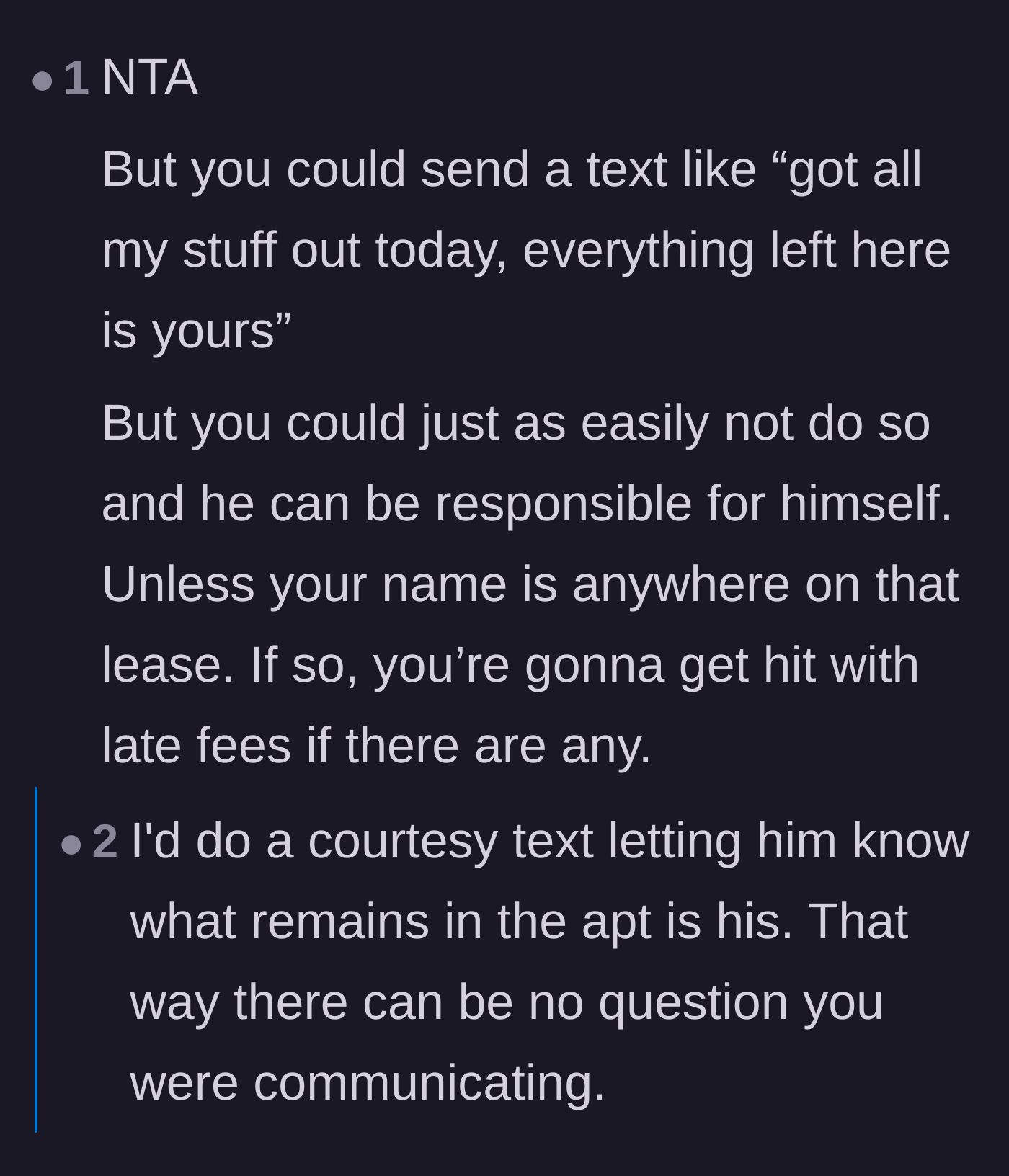 Comment thread 1 - Debate on whether sending a reminder text is a basic courtesy or doing unpaid emotional labor for an adult man