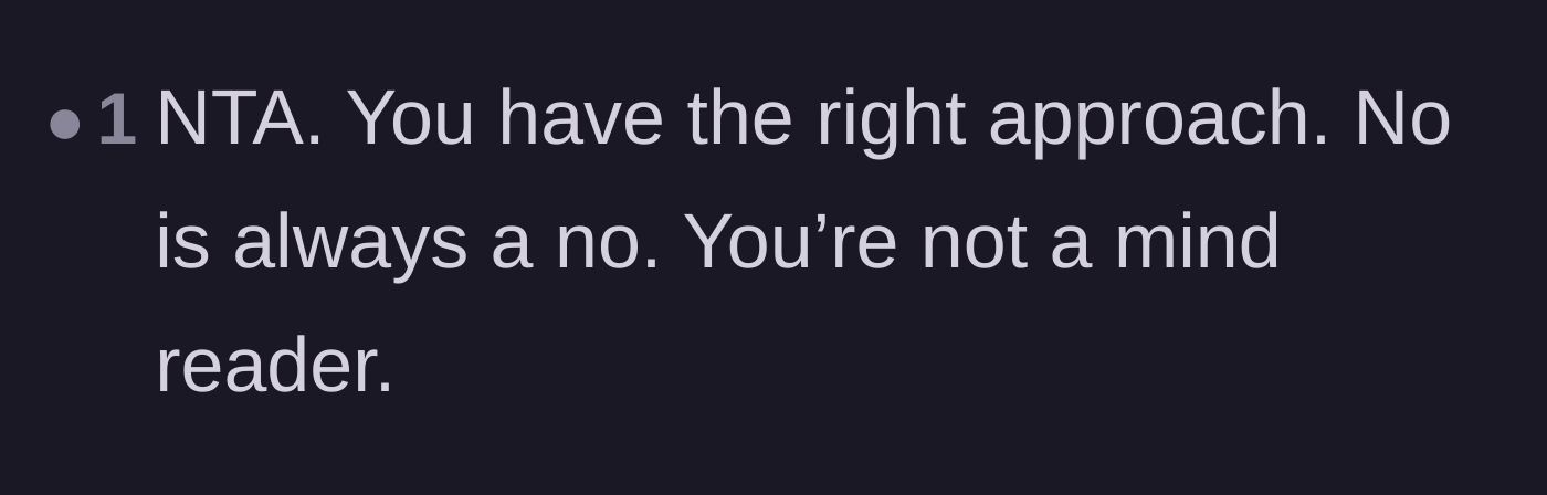 Comment thread 4 - A short agreement that no one should be expected to be a mind reader.