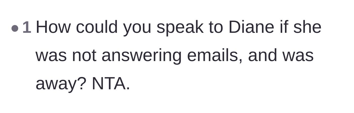 Comment thread 4 - A brief comment pointing out the impossibility of contacting someone who ignores all emails.