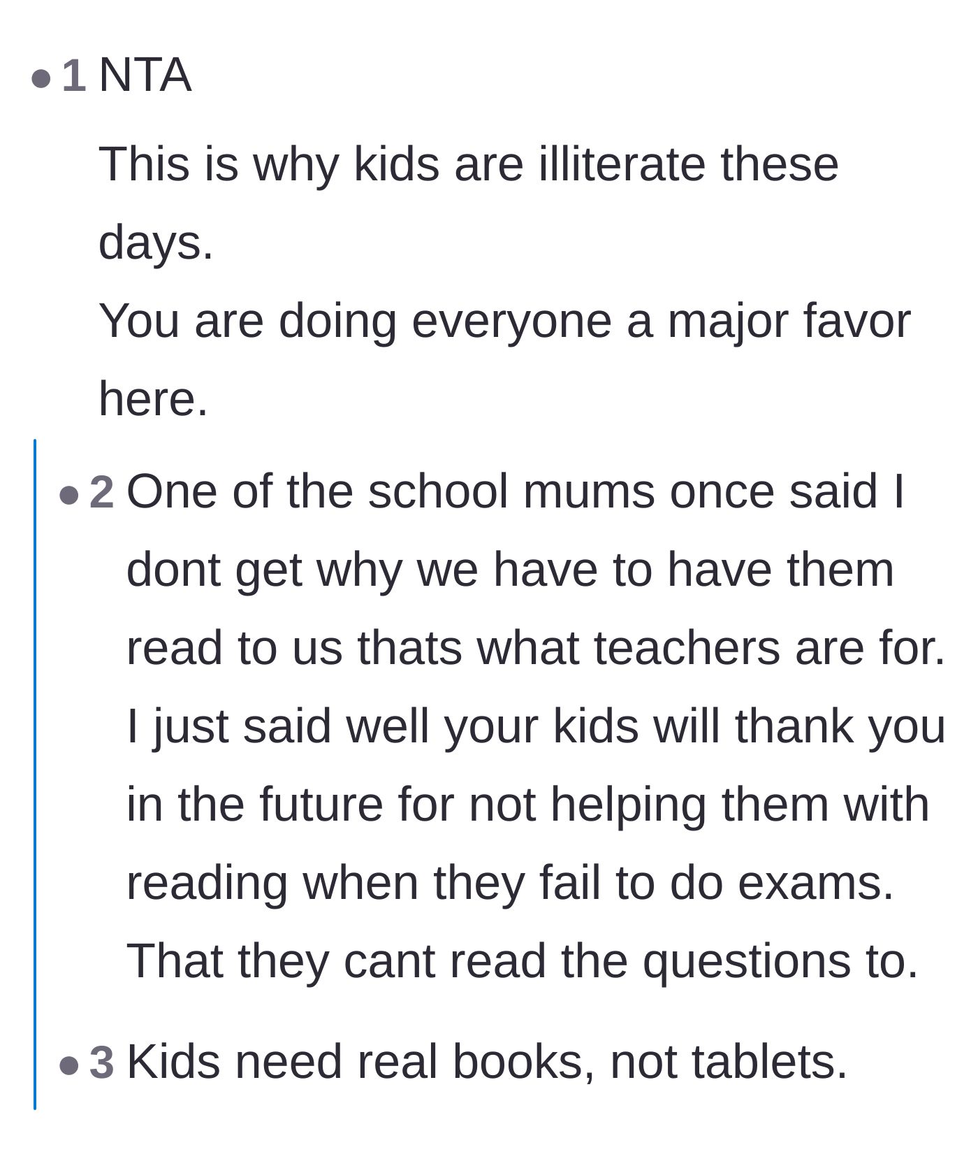 Comment thread 4 - Commentary on national literacy issues and personal success stories from using intensive phonics programs.