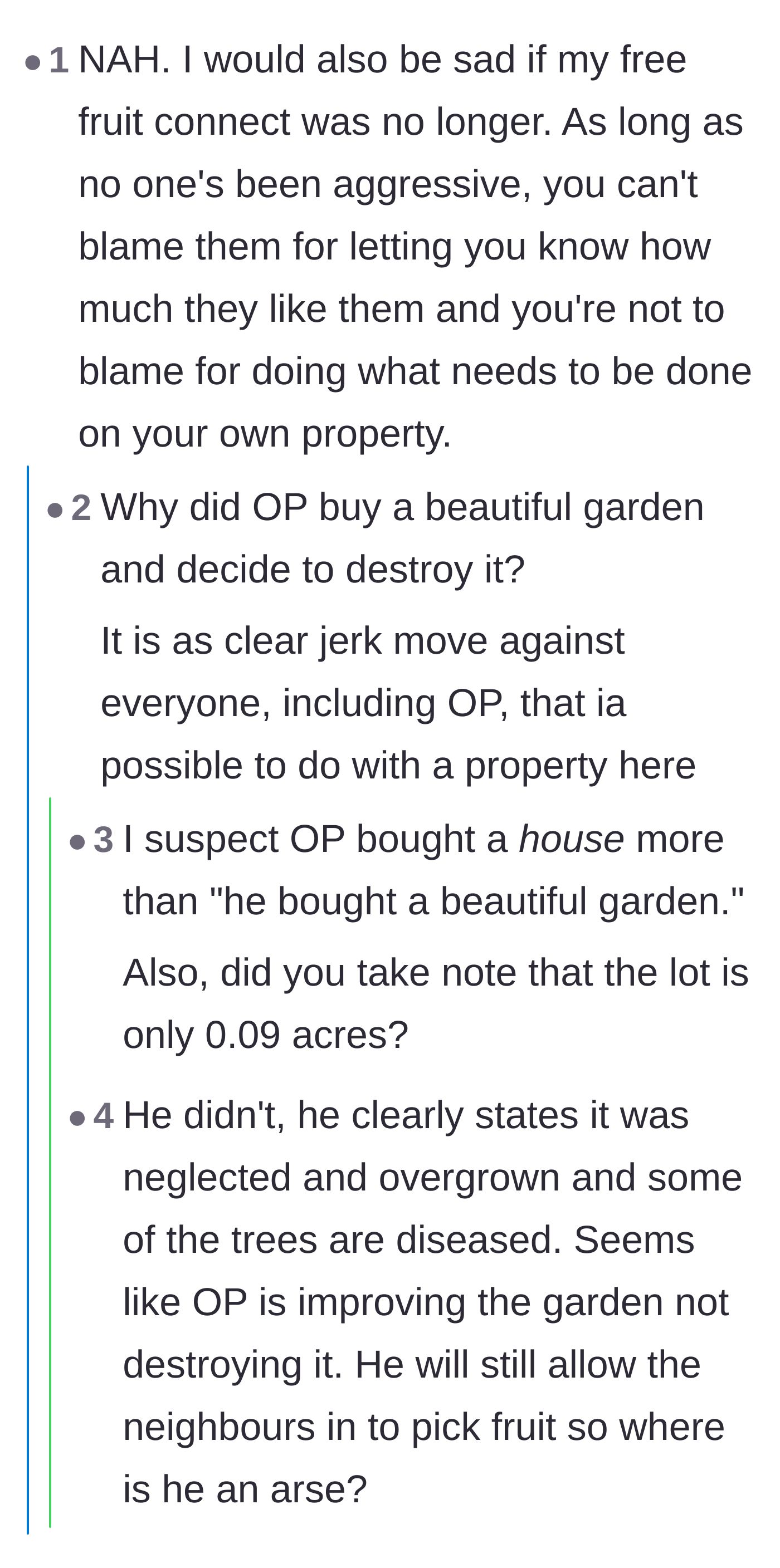 Comment thread 6 - Shock over the realization that 19 trees were crammed onto a microscopic 0.09-acre lot