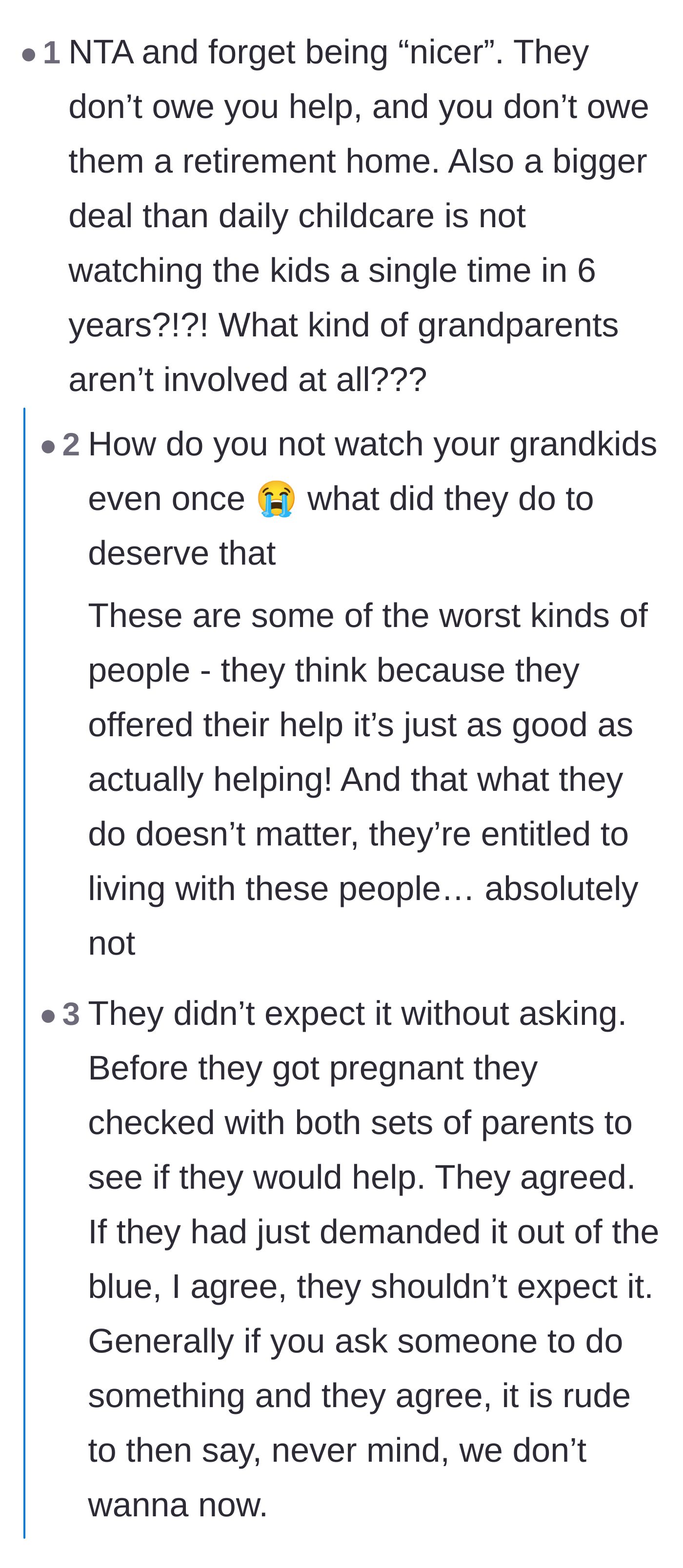 Comment thread 5 - Debating the emotional toll of grandparents who completely vanish from their grandchildren's lives.