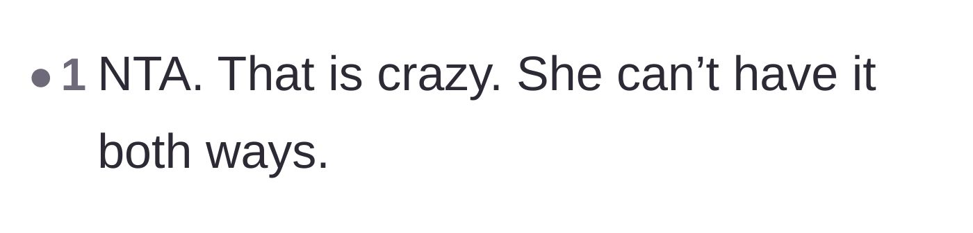 Comment thread 5 - A brief but firm statement that the sister-in-law cannot demand both absolute privacy and center-stage visibility.