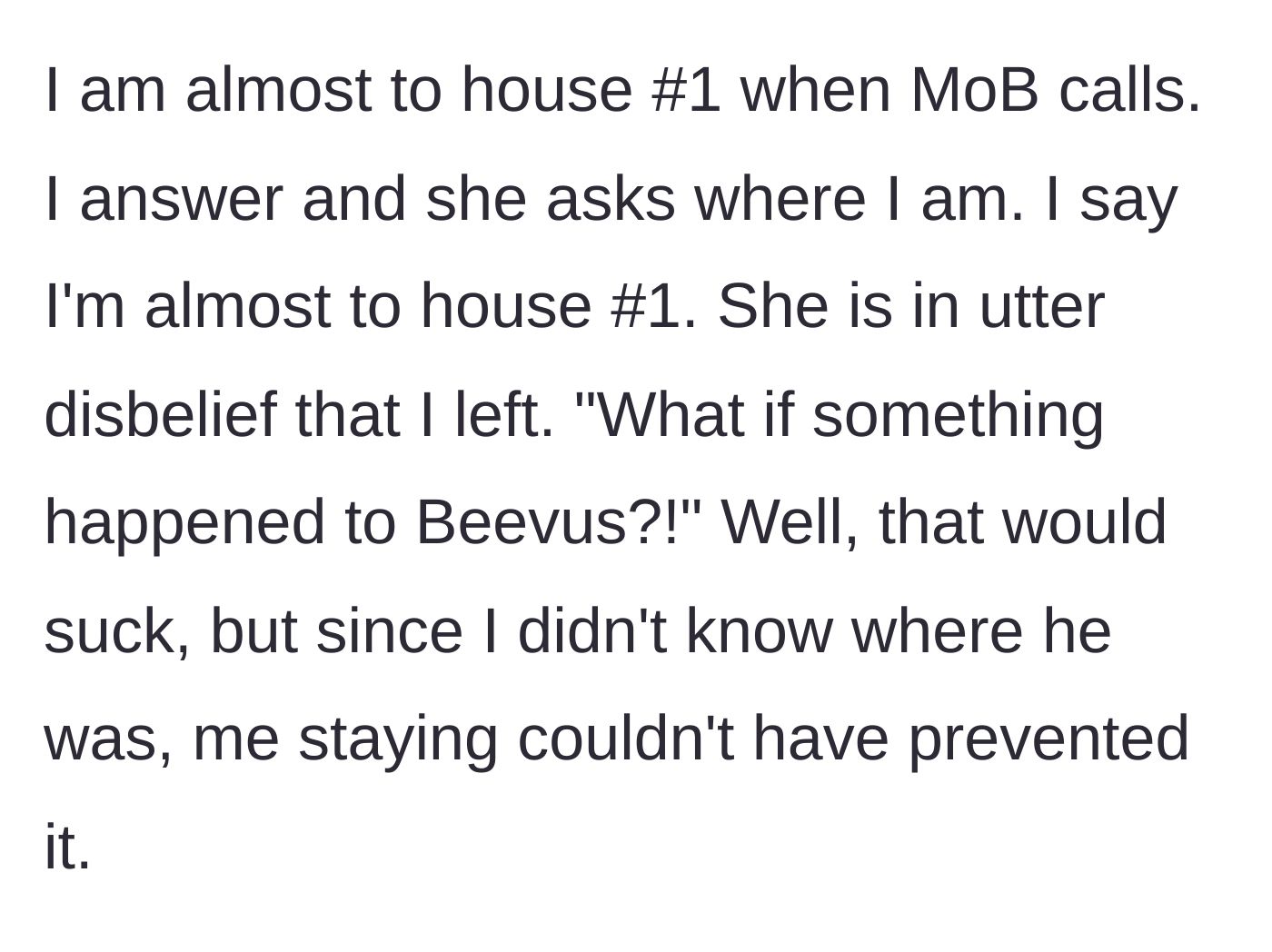 Story part 5 - An angry phone call between two parents while driving a car full of teens.