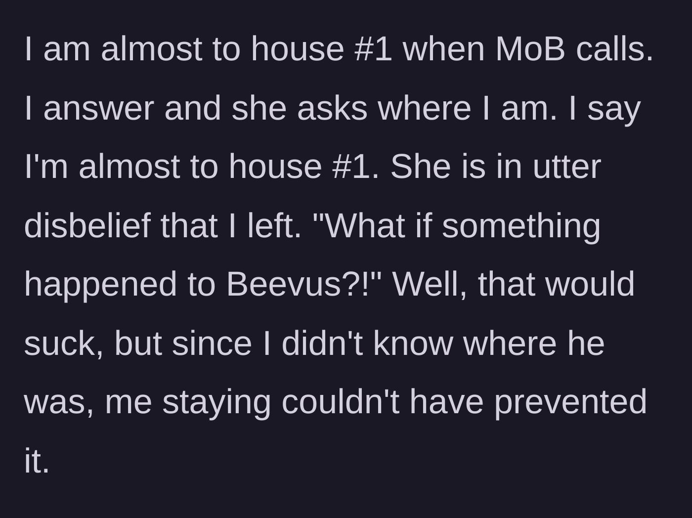 Story part 5 - An angry phone call between two parents while driving a car full of teens.