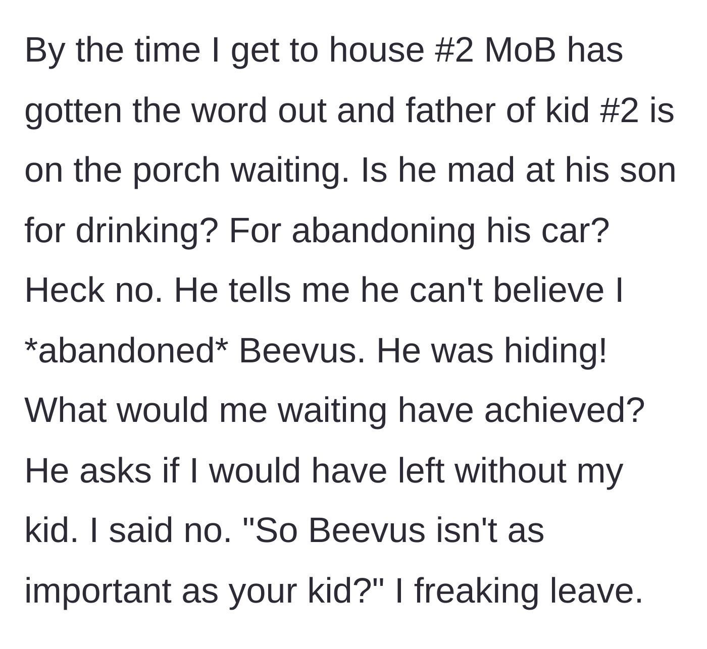 Story part 7 - Confrontation on a porch with another dad who is angry about the left-behind friend.
