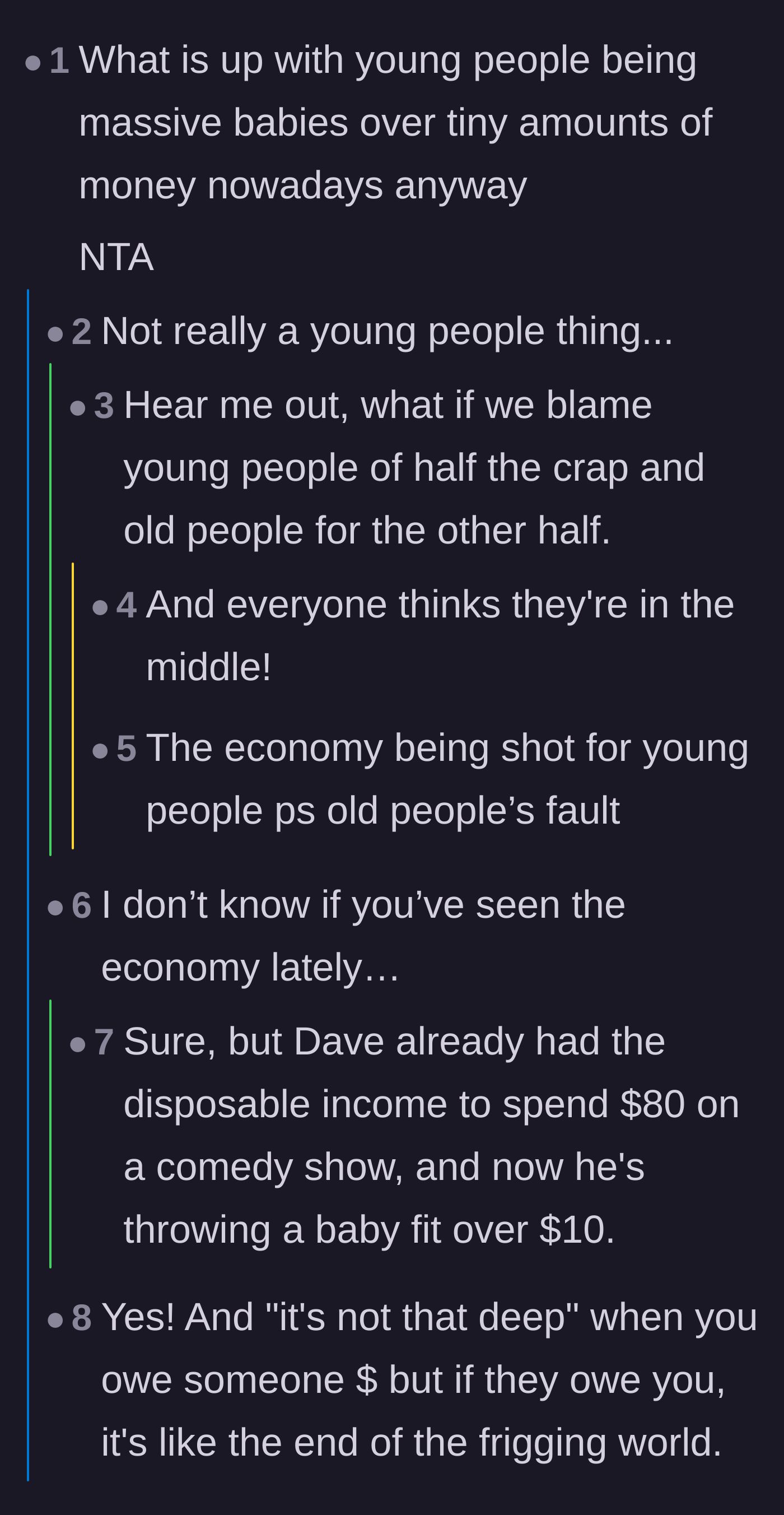 Comment thread 3 - Commenters arguing whether fighting over ten dollars is an economy issue or just plain cheapness.