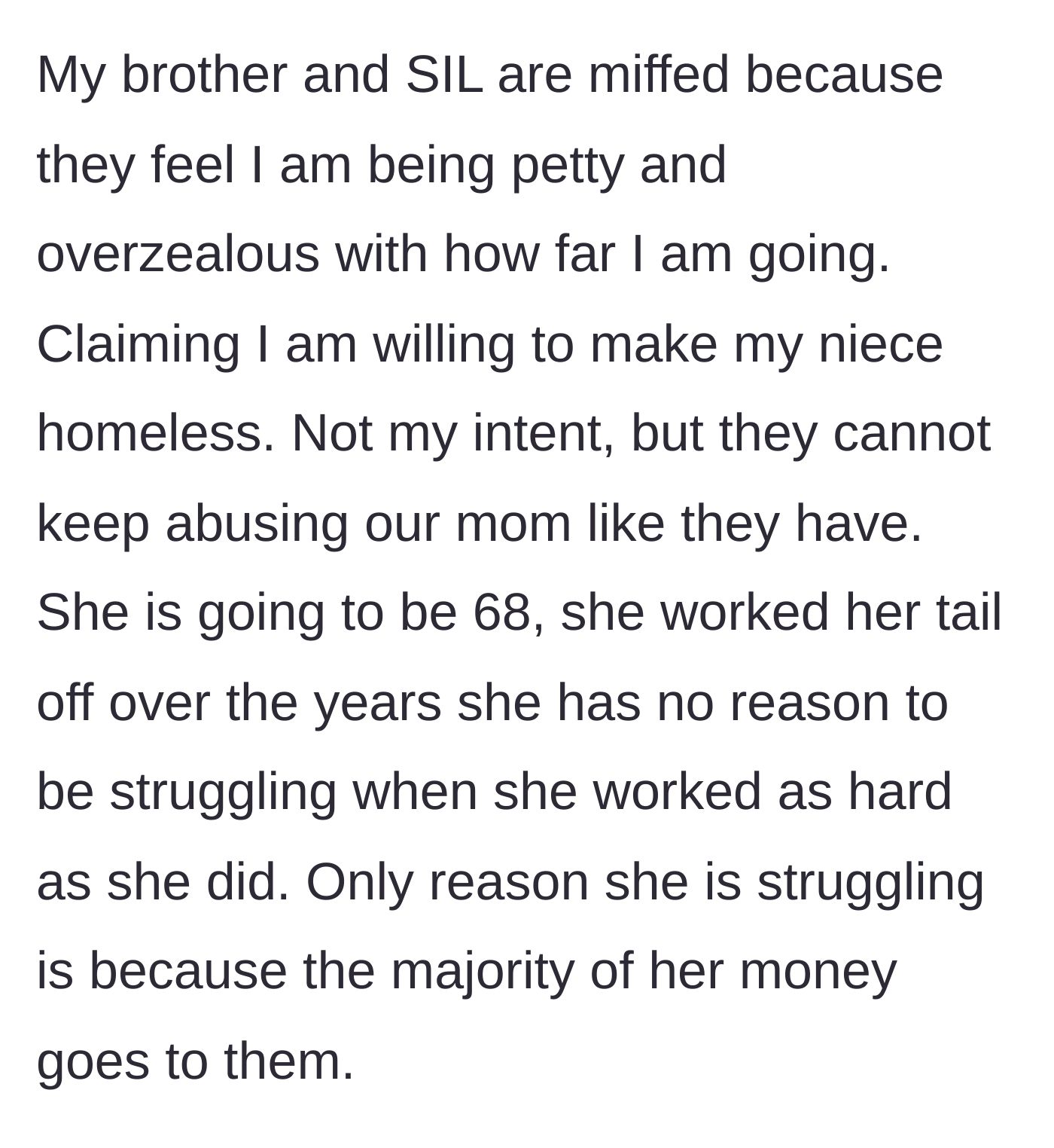 Story part 9 - Brother and sister-in-law accuse the sibling of trying to make their baby homeless, ignoring the mother's financial strain.
