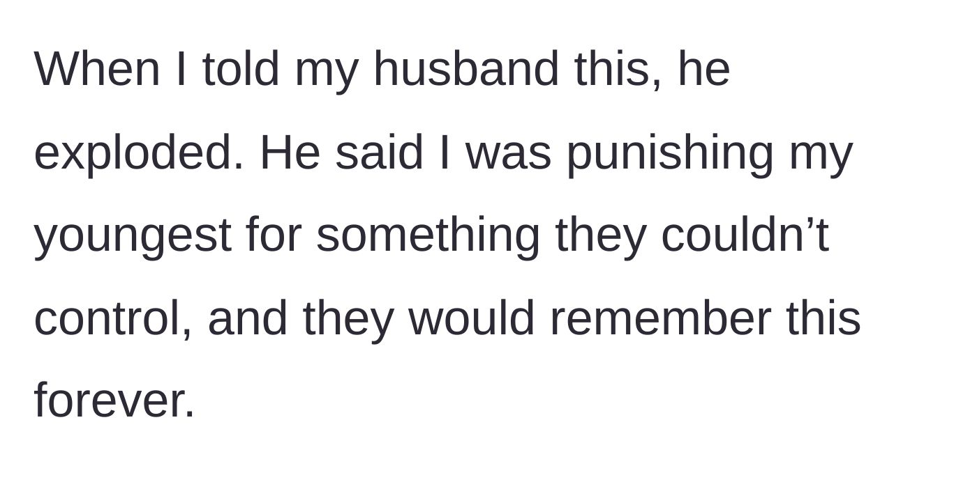 Story part 4 - The husband's explosive and emotional reaction to the proposal.