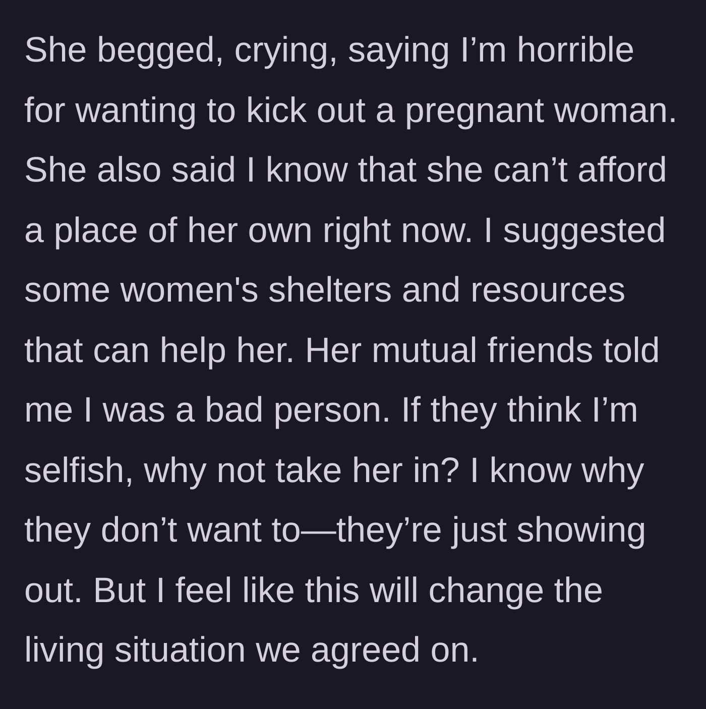 Story part 6 - A group chat on a smartphone showing mutual friends criticizing the woman who refused to help.