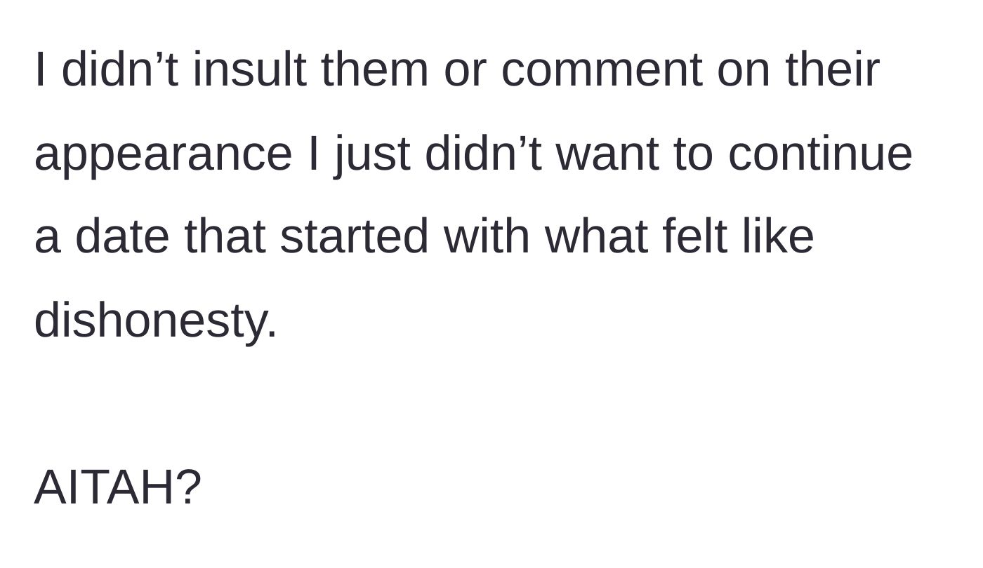 Story part 5 - Main character clarifying she didn't insult him, just refused to start a connection based on a lie, asking if she is to blame.