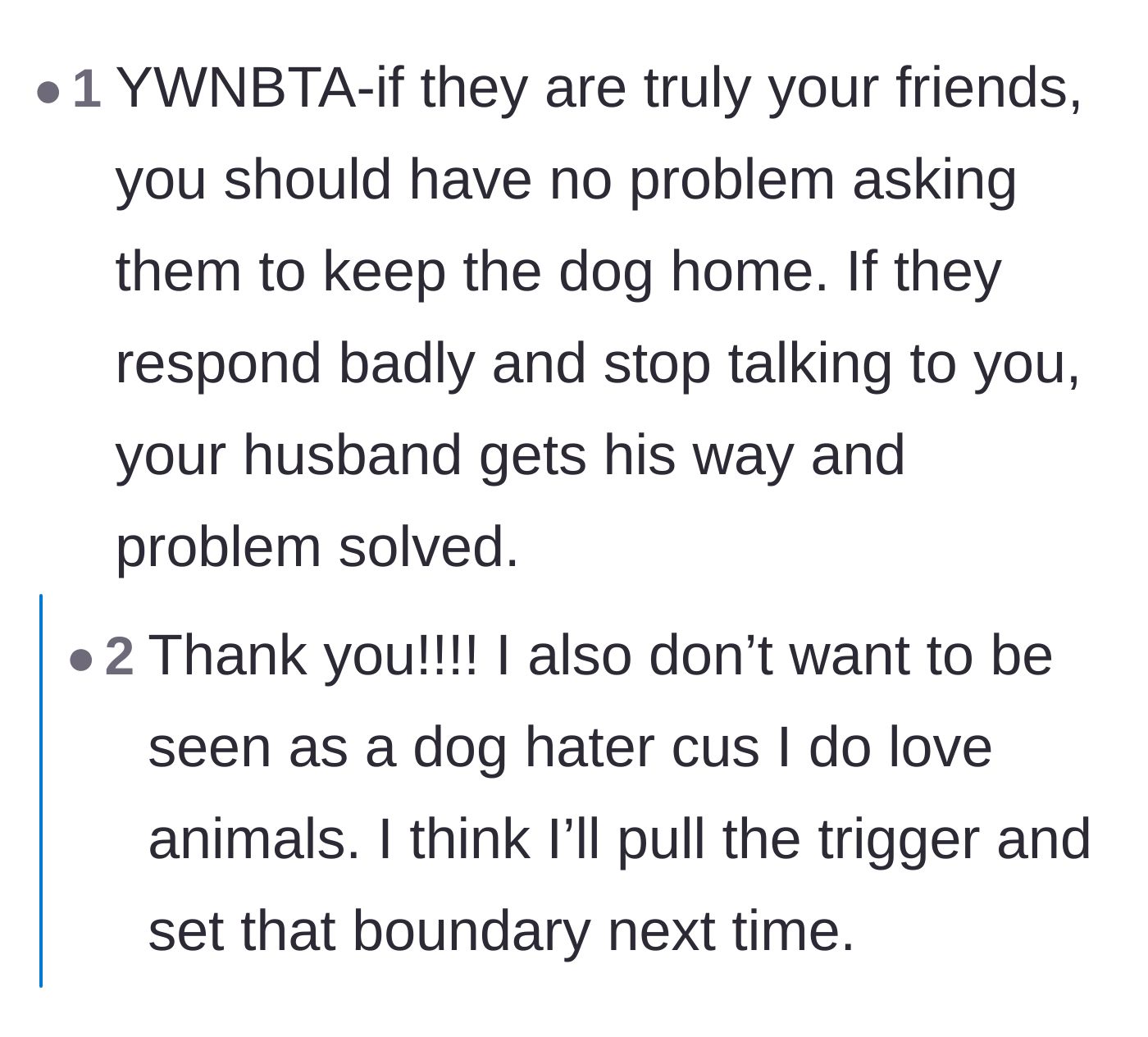 Comment thread 3 - A deep dive into the modern trend of taking dogs everywhere and the critical linguistic difference between a rule and a boundary.