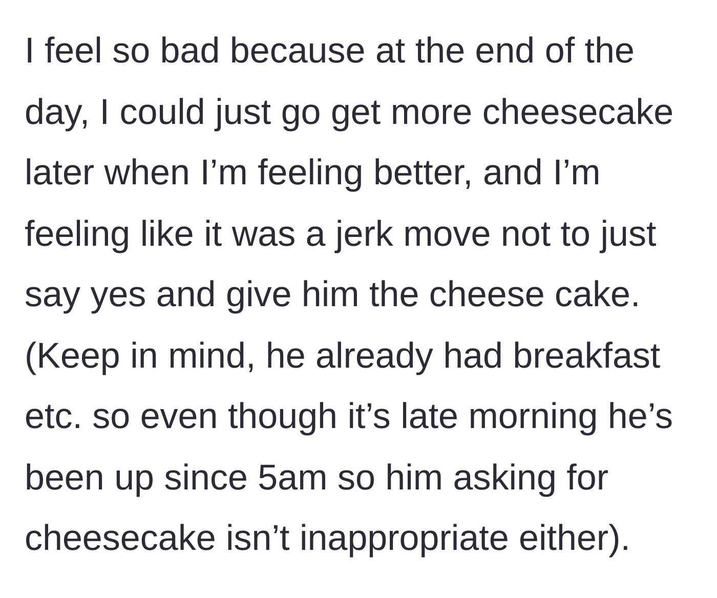 Story part 3 - The stepmom reflects on her firm decision, suddenly feeling a heavy wave of guilt for not simply handing over her craving to the child.