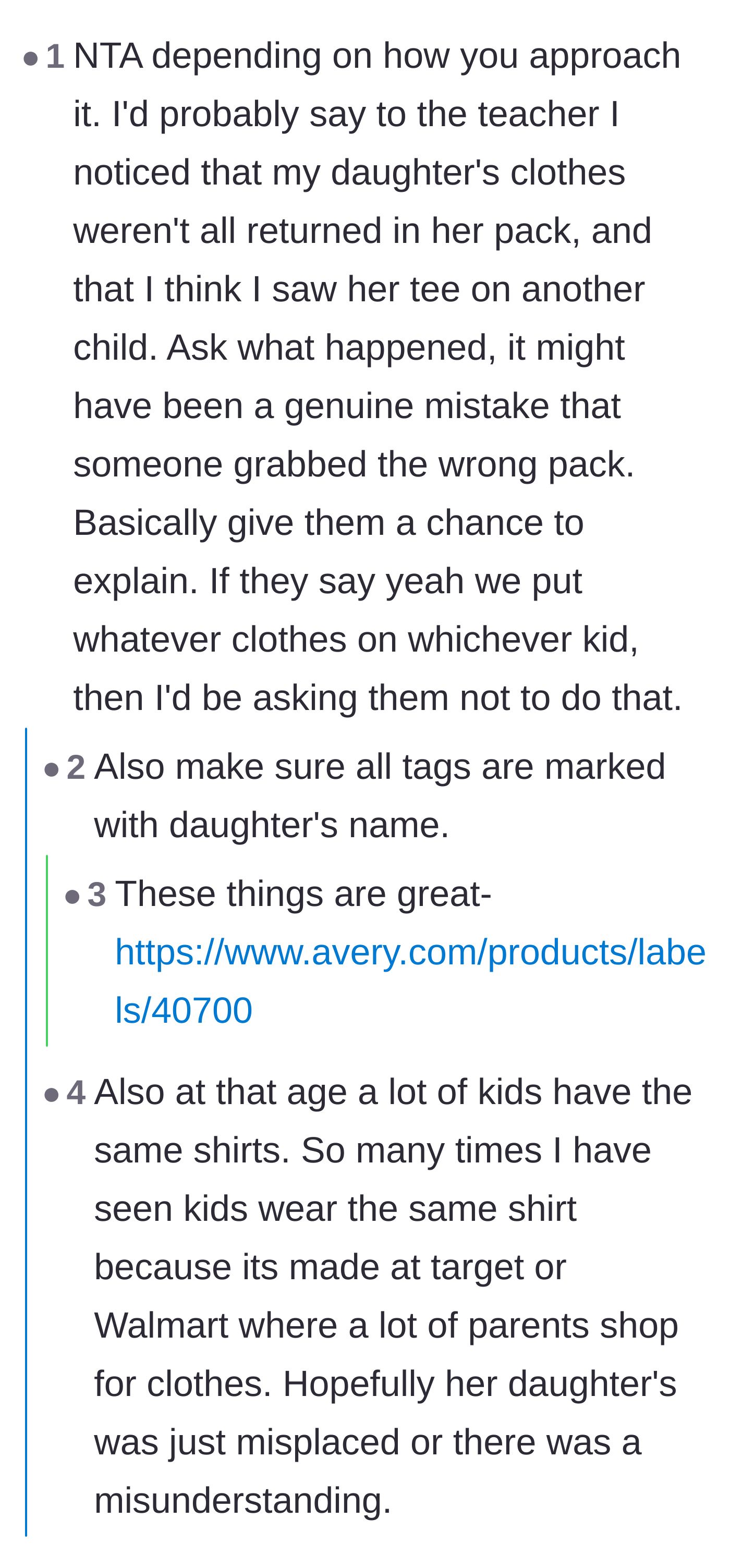 Comment thread 4 - Suggesting it might be an innocent mix-up because many kids own the same big-box store clothes