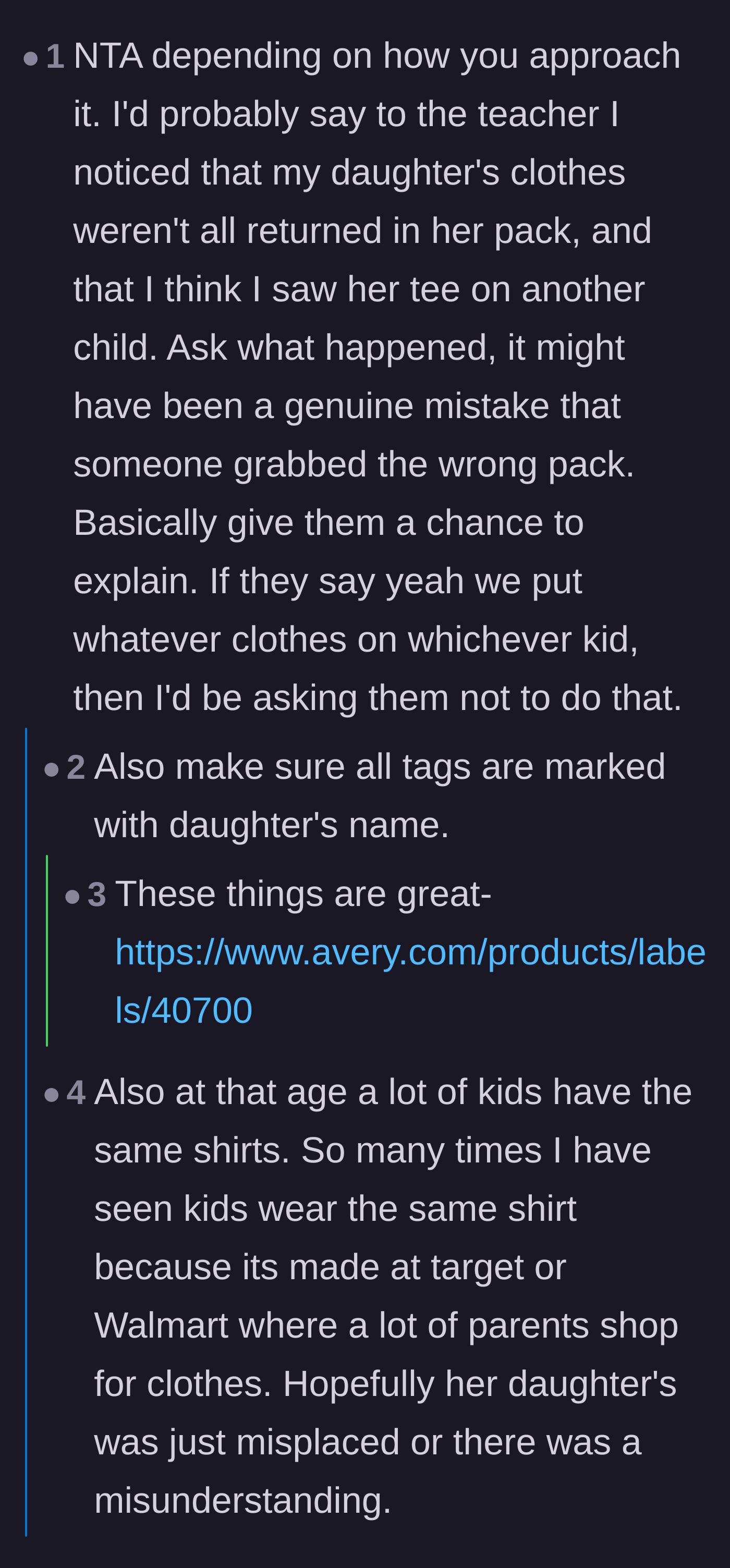 Comment thread 4 - Suggesting it might be an innocent mix-up because many kids own the same big-box store clothes
