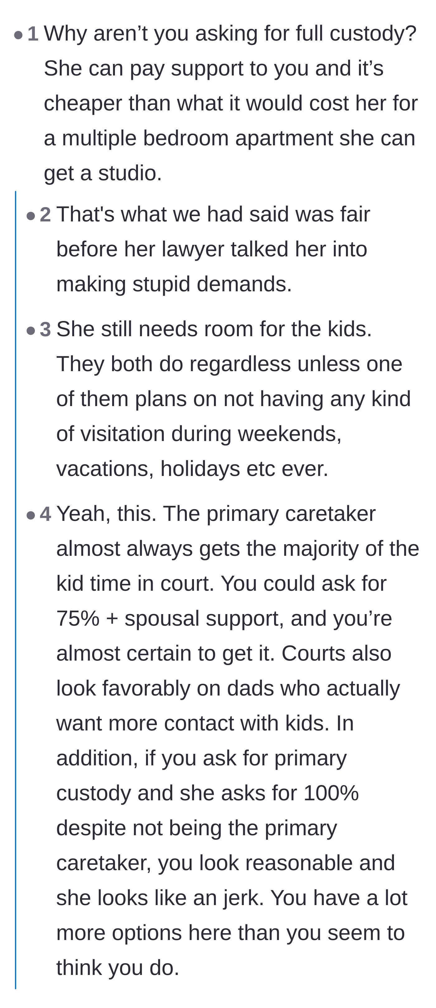Comment thread 1 - Readers dissect how aggressive lawyers ruin amicable divorces to increase their billable hours.