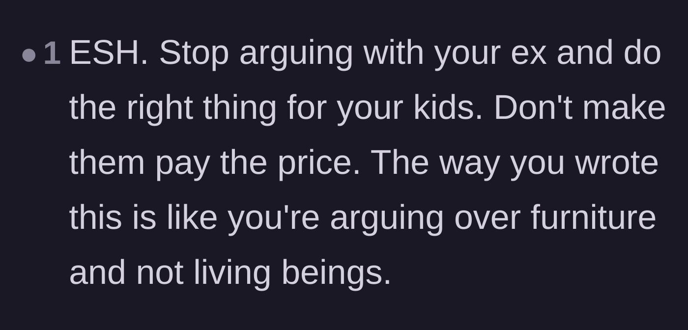 Comment thread 4 - A reader criticizes the author for arguing over the children as if they were inanimate objects.