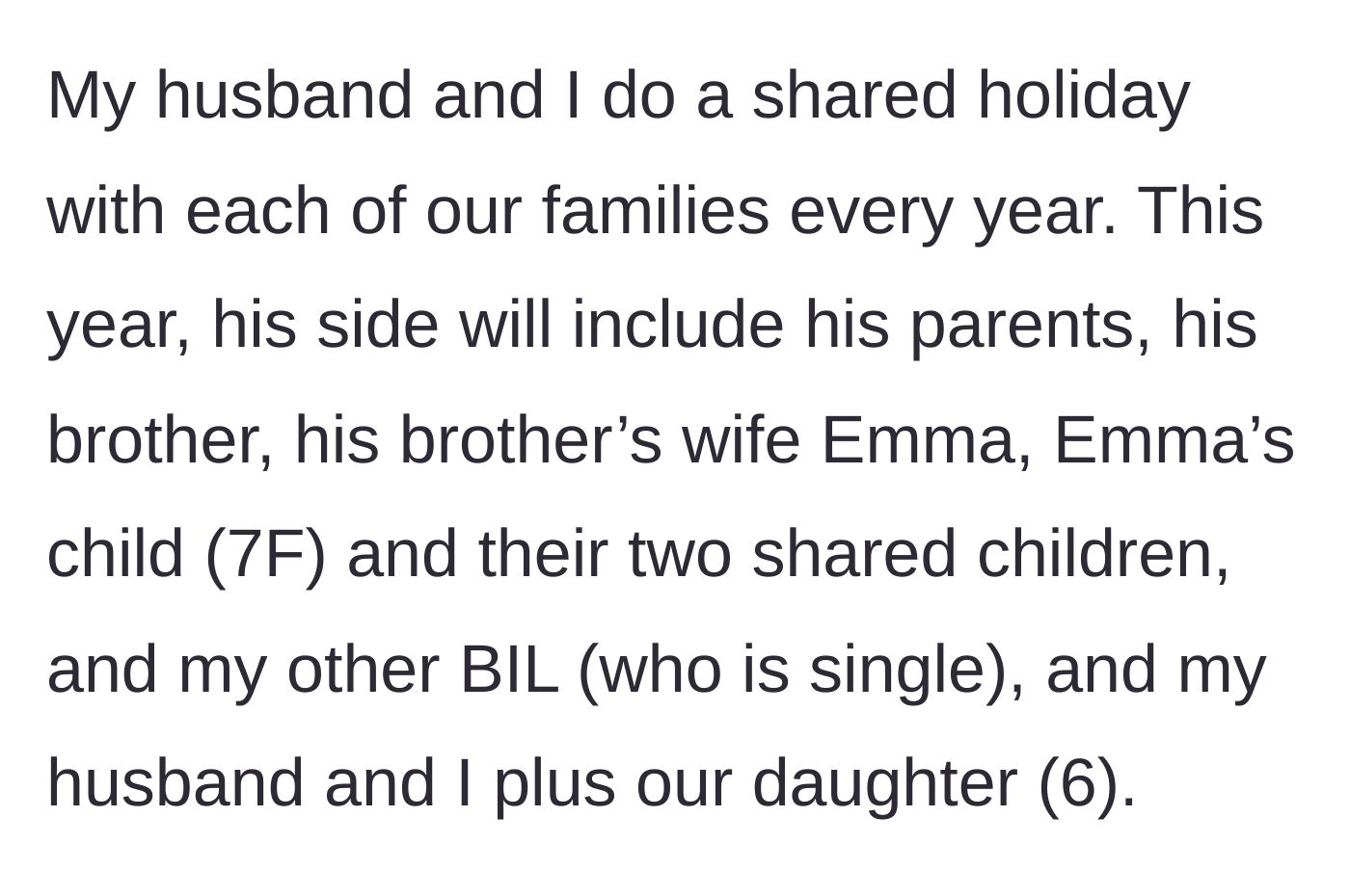 Story part 1 - Introduction to the annual joint family vacation cast, including two young girls of the same age.
