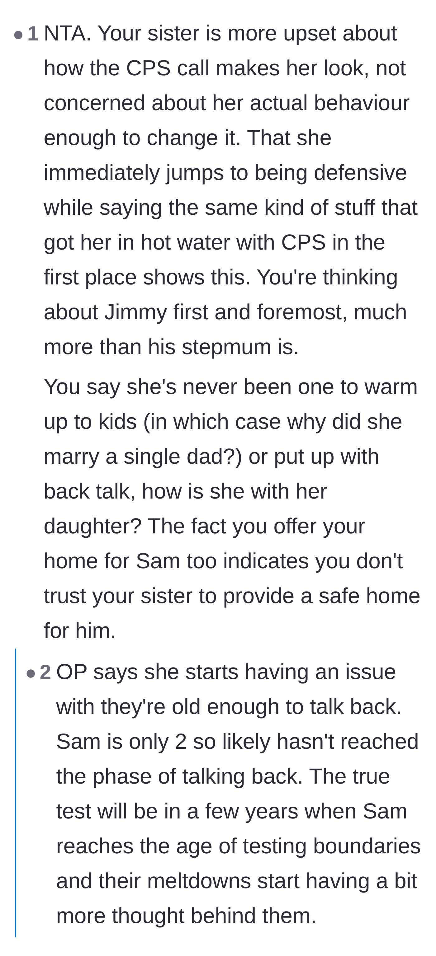 Comment thread 2 - Pointing out the stepmother's obsession with her image and the impending danger for her toddler